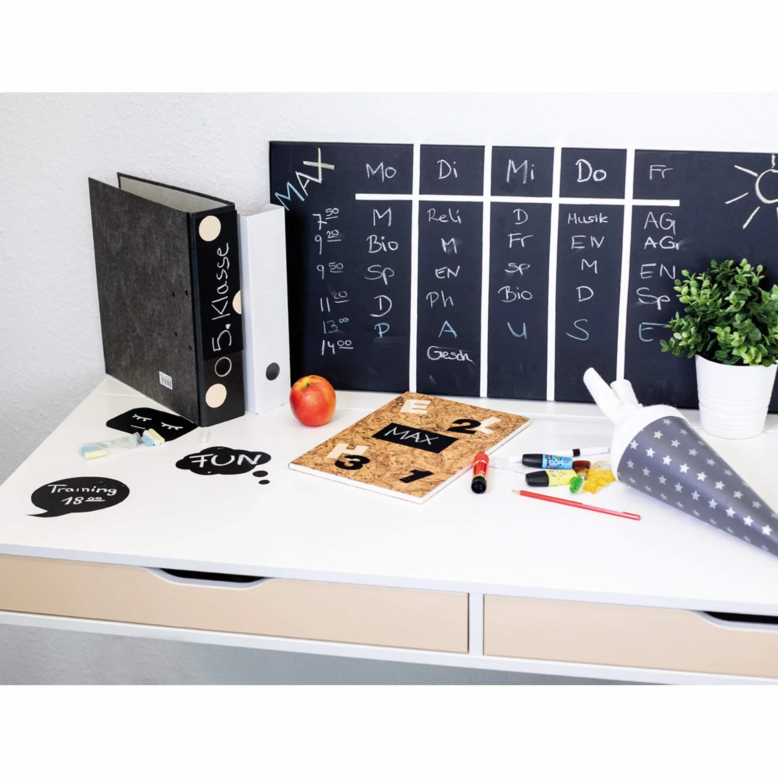 DecoMeister Lavagna adesiva a gesso Pellicola autoadesiva Pellicole murale, facile da applicare, per disegnare con gesso 67,5x200 cm Nero ardesia
