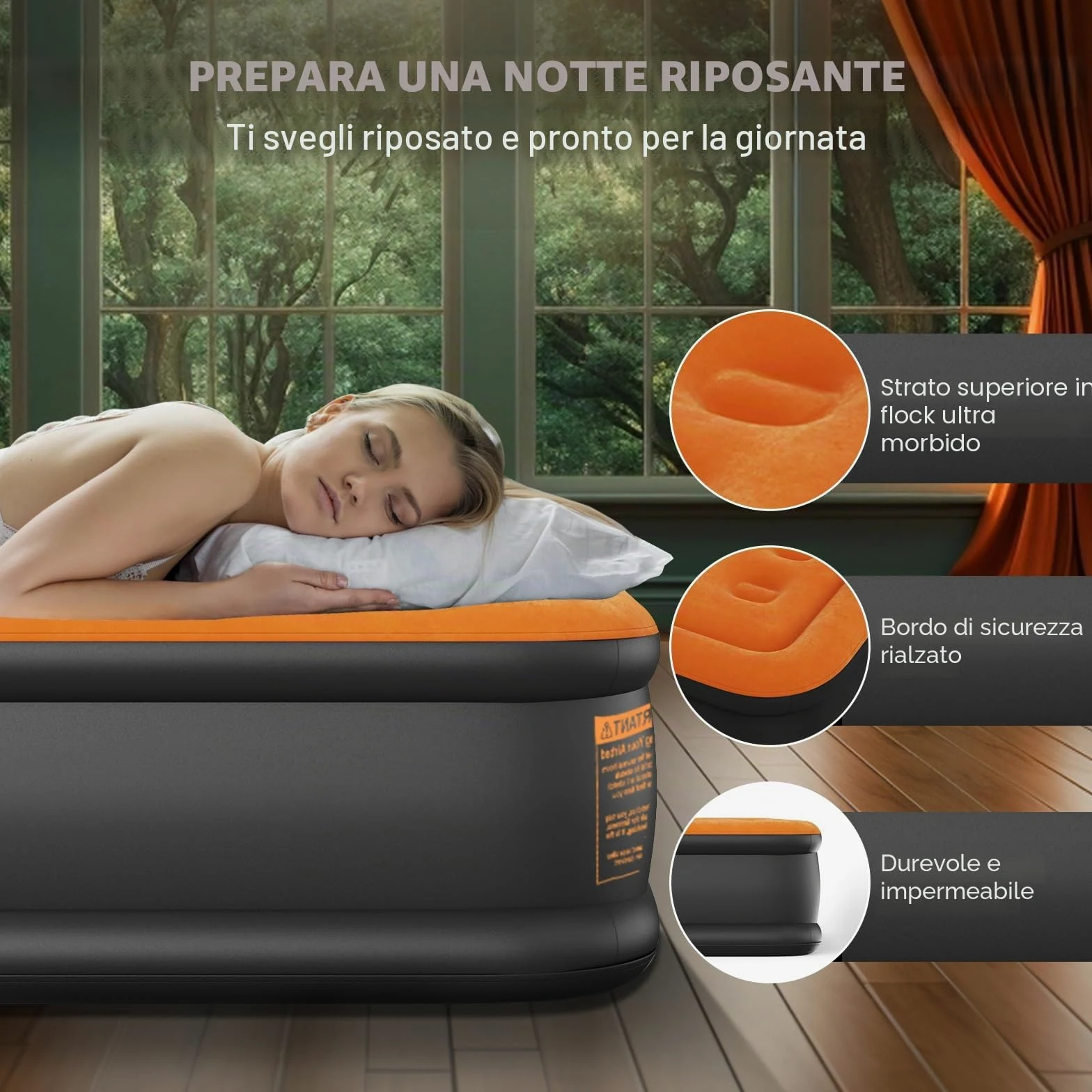 Luxchoice Materasso Gonfiabile Matrimoniale Autogonfiabile con Pompa Elettrica Integrata di alta Qualità Letto Materasso Gonfiabile per Campeggio o uso Domestico