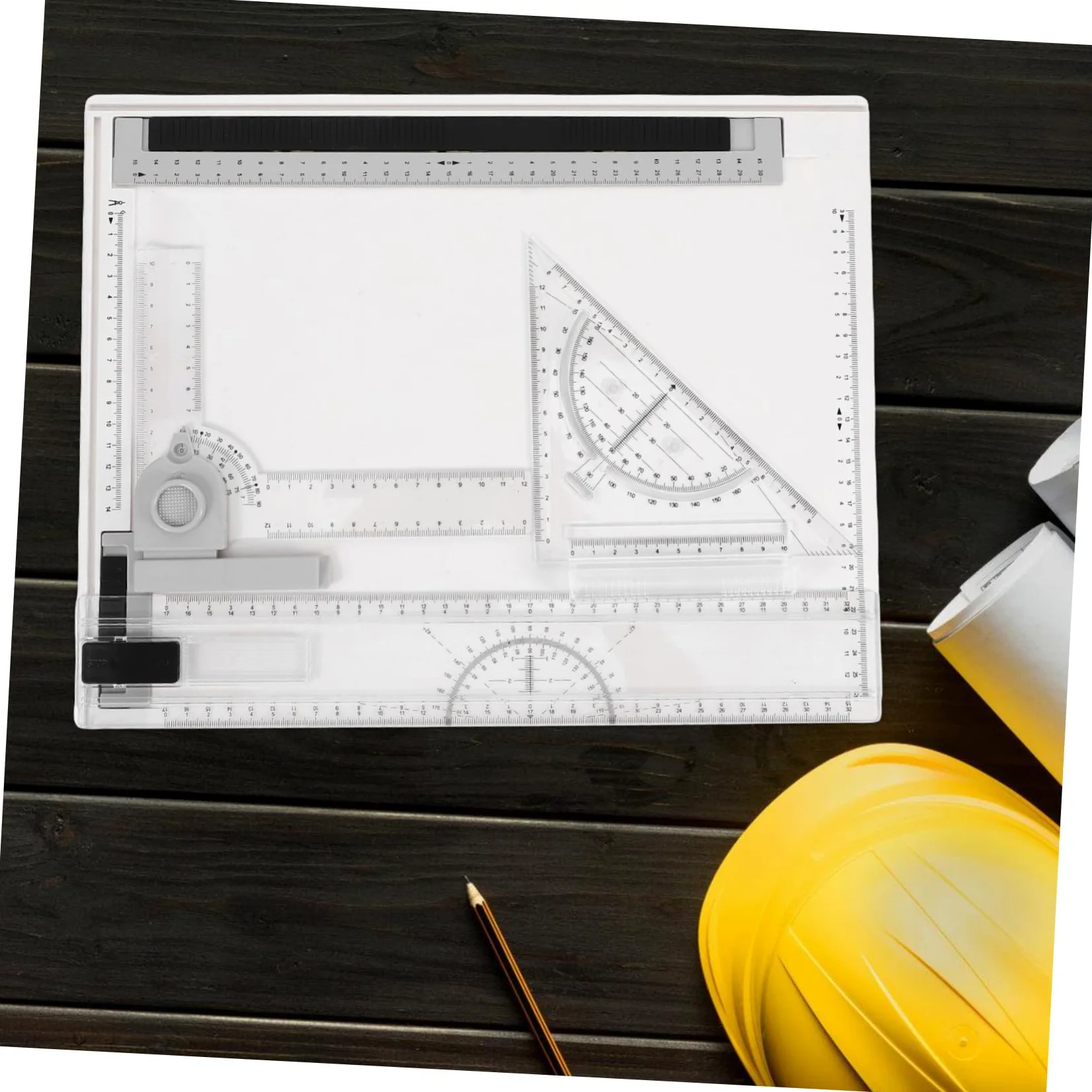 Tavoletta da Disegno A4 Professionale per Architettura, Set 1 | Plastica, Strumenti e Righelli Inclusi, Portatile e Leggera, Scale Precise per Uso Outdoor
