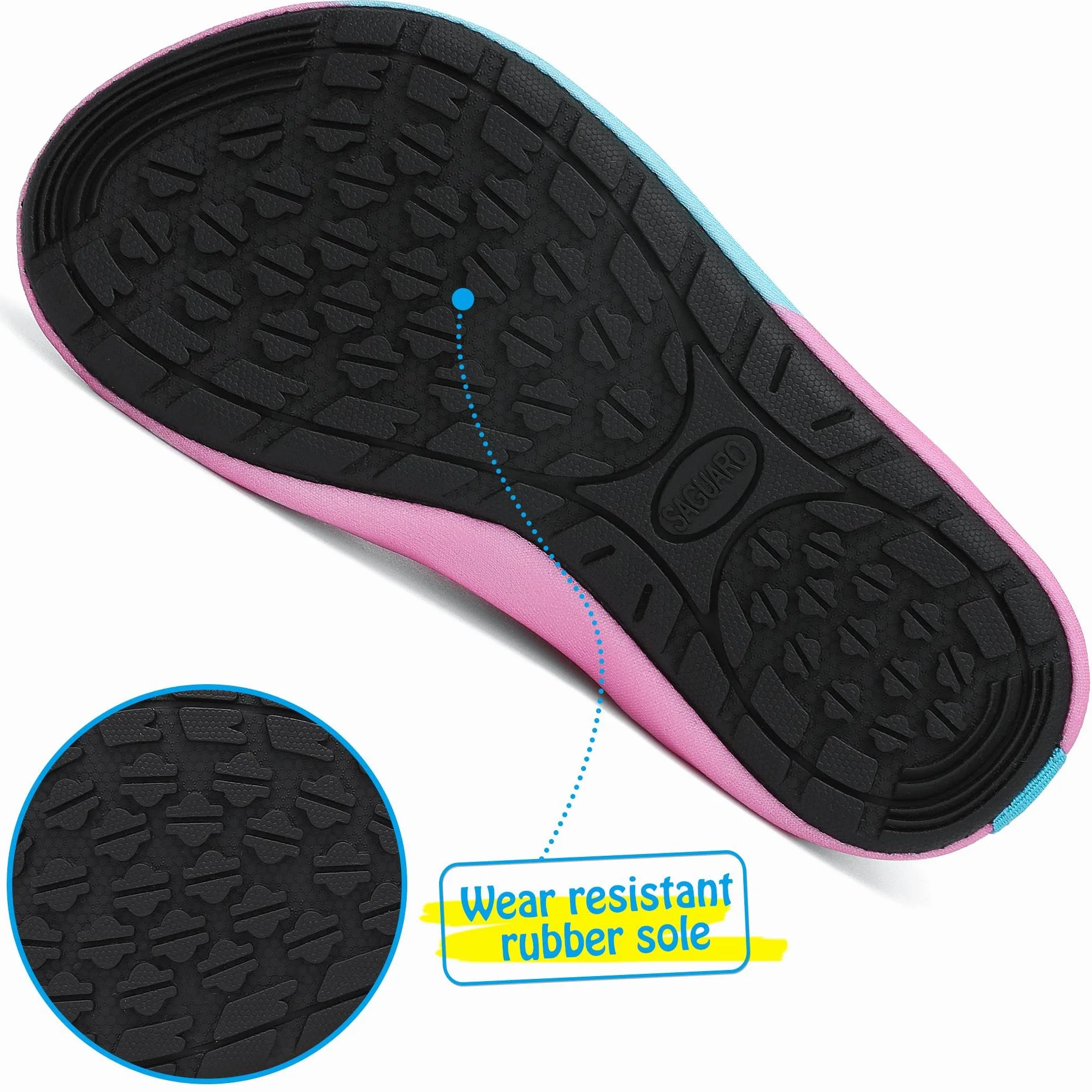 SAGUARO Scarpe da Scogli Antiscivolo per Bambini Leggere Nuoto Gr. 18-37 EU
