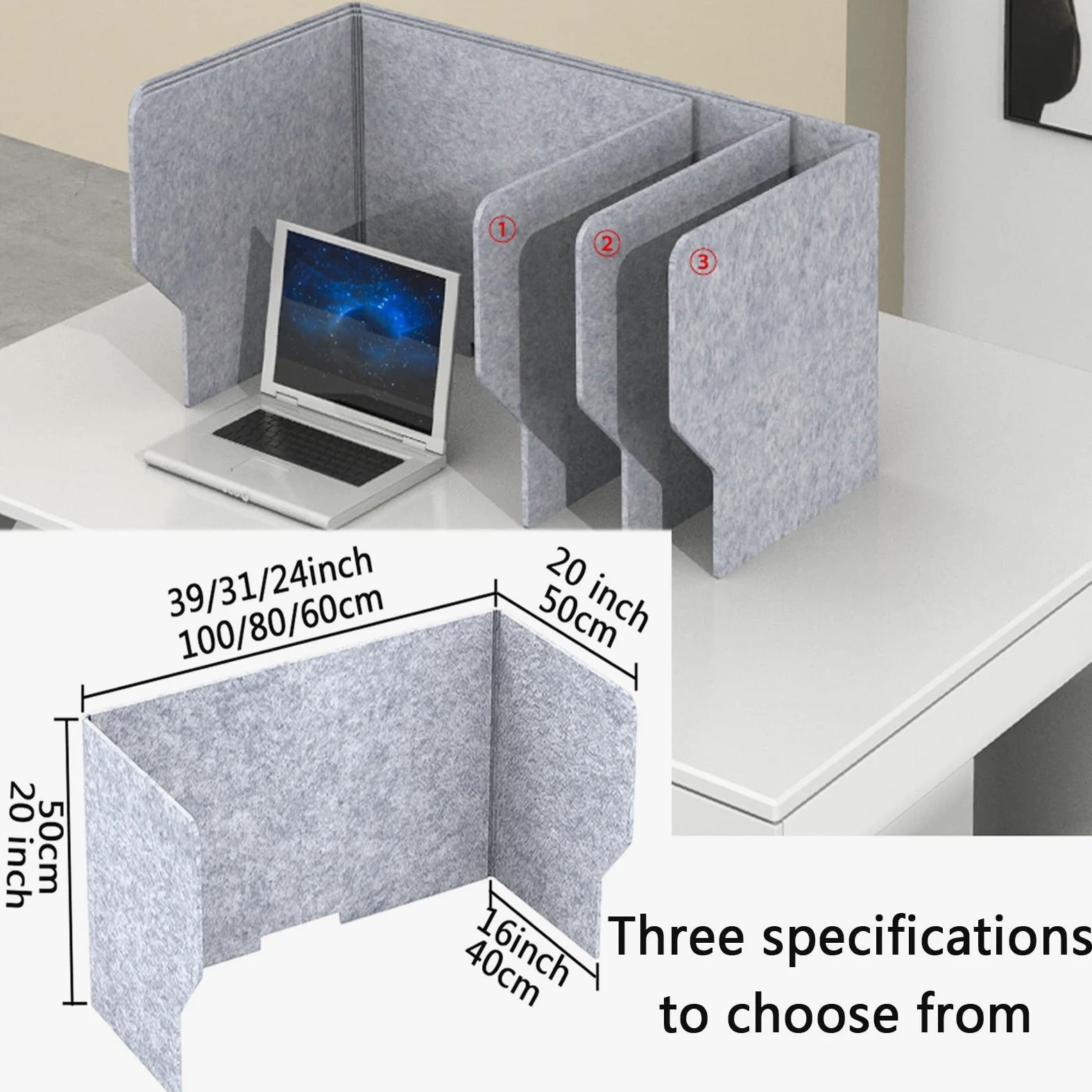 Divisori acustici per scrivania, autoportanti, Leggeri, per scuole, aule, uffici e Altro Ancora, 80 cm, fonoassorbenti, per la Privacy sul Piano di Lavoro