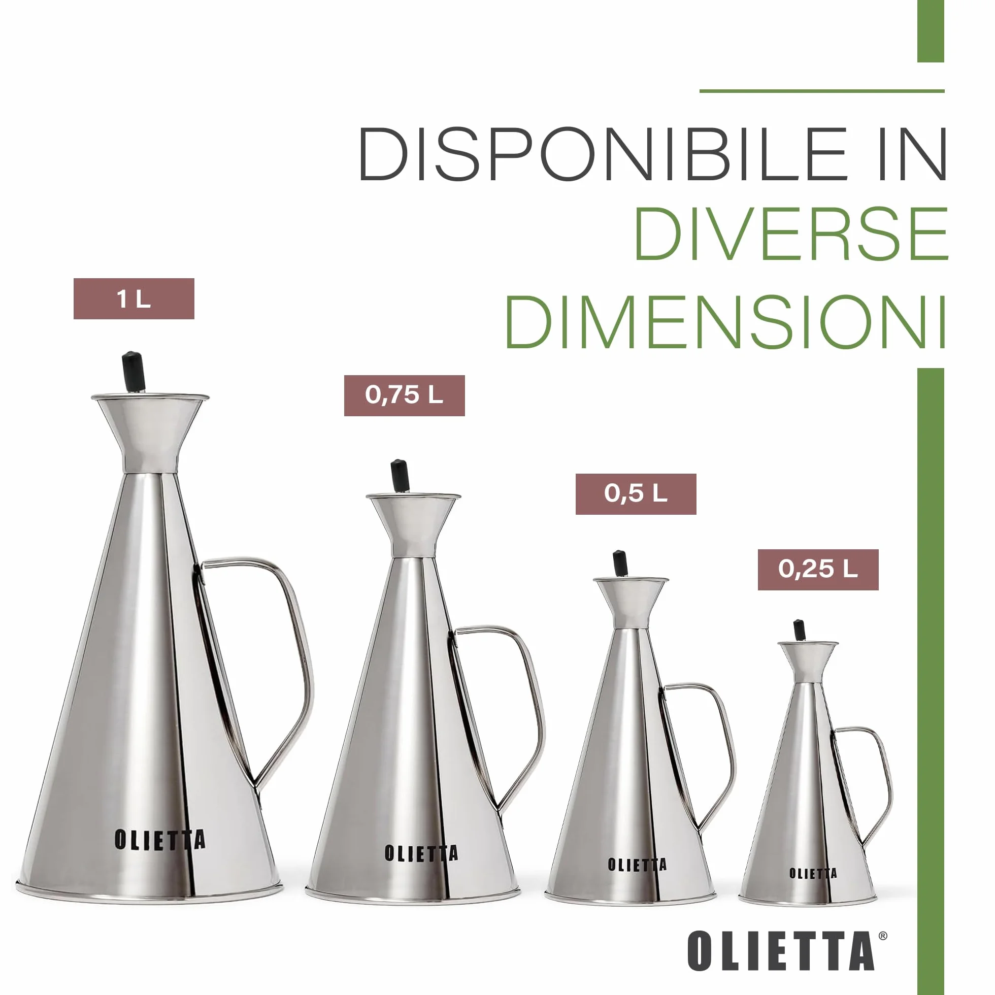 Oliera da Tavola in Acciaio Inossidabile 500ml Salvagoccia per Olio e Aceto