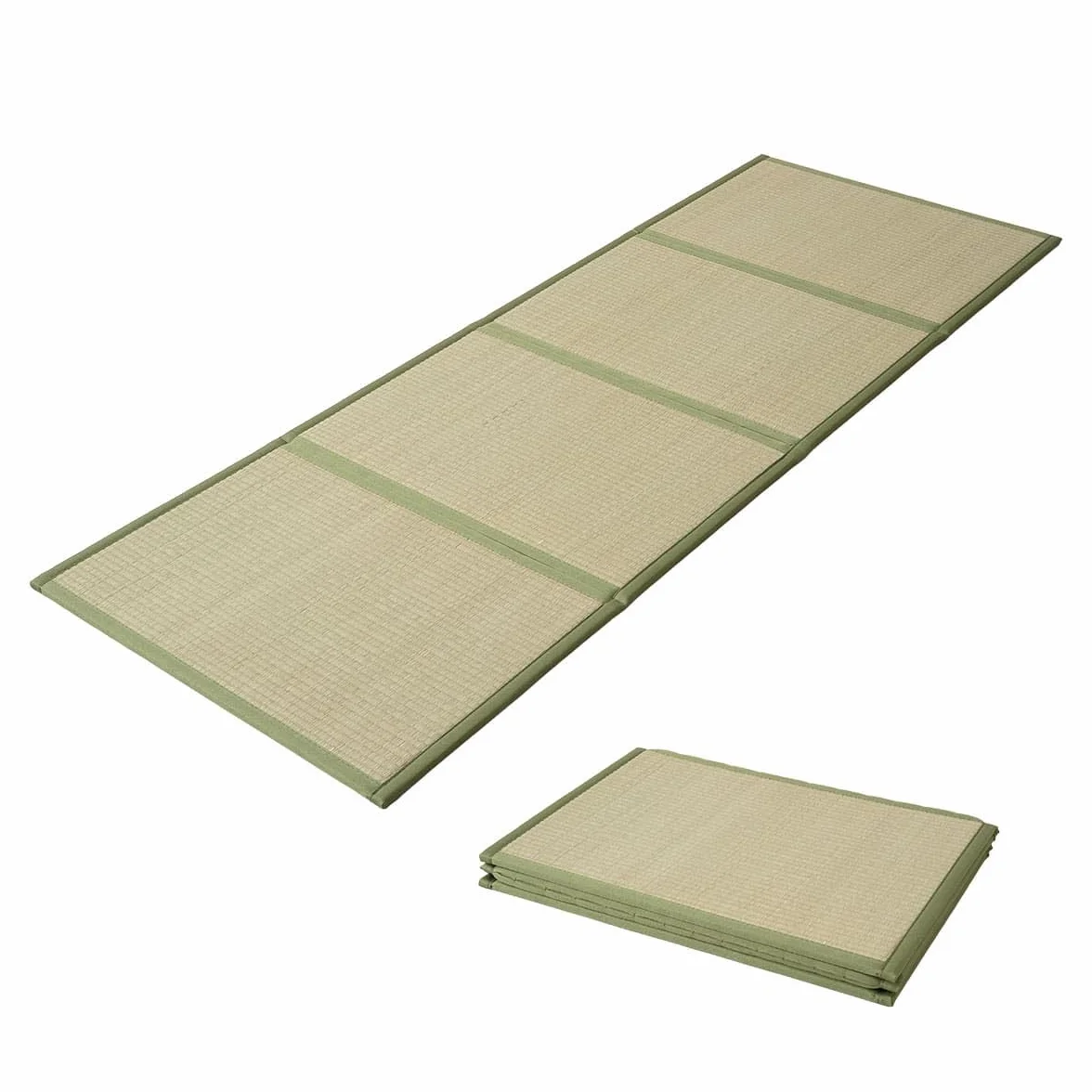 EMOOR Tappetino Tatami Giapponese 90 x 200 cm Erba Naturale (Non Tinta), Materasso Igusa Pieghevole Dormire a Terra Materasso Futon Giapponese Meditazione Yoga Zen