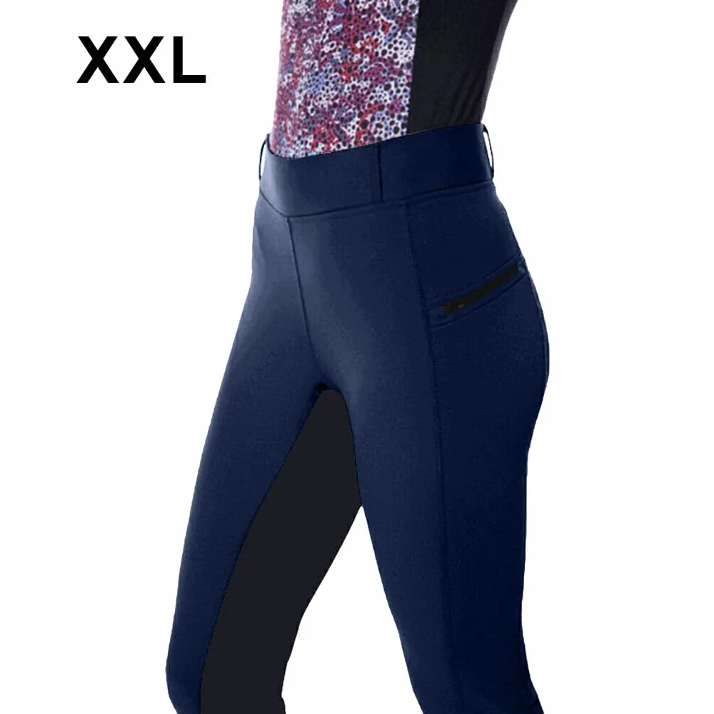 Pantaloni da Equitazione in Poliestere Blu Scuro XXL