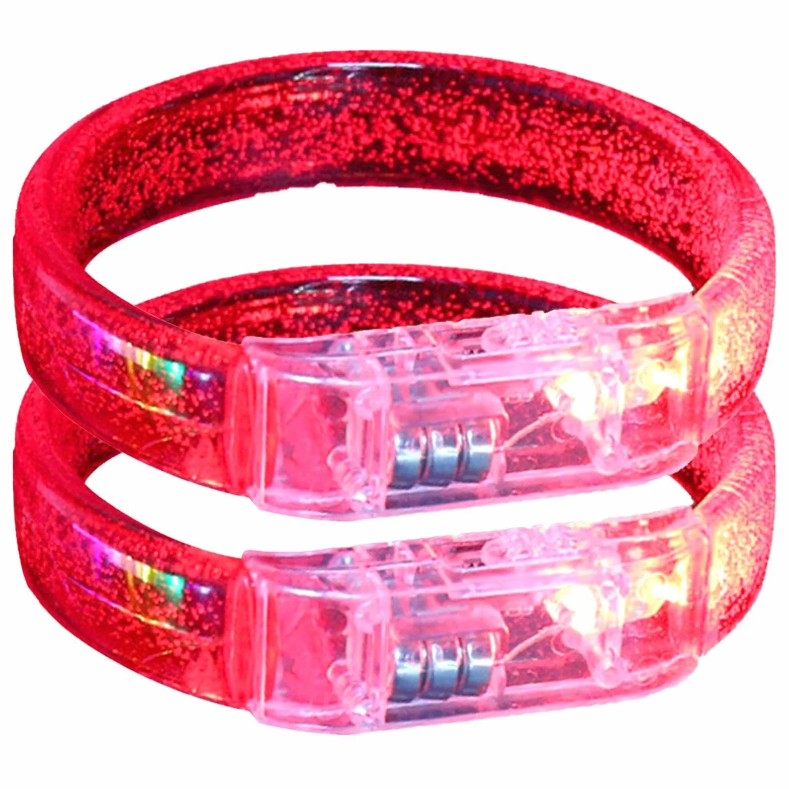 Braccialetti LED 2pz Luminosi Fluo Party Festival Eventi Celebrazioni