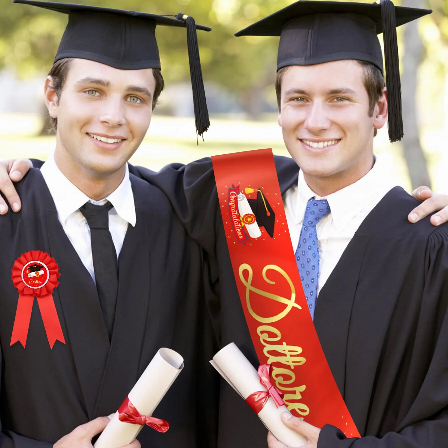 Fascia Laurea Dottore con Spilla Gadget Università Regalo Uomo Decorazione Festa Cerimonia