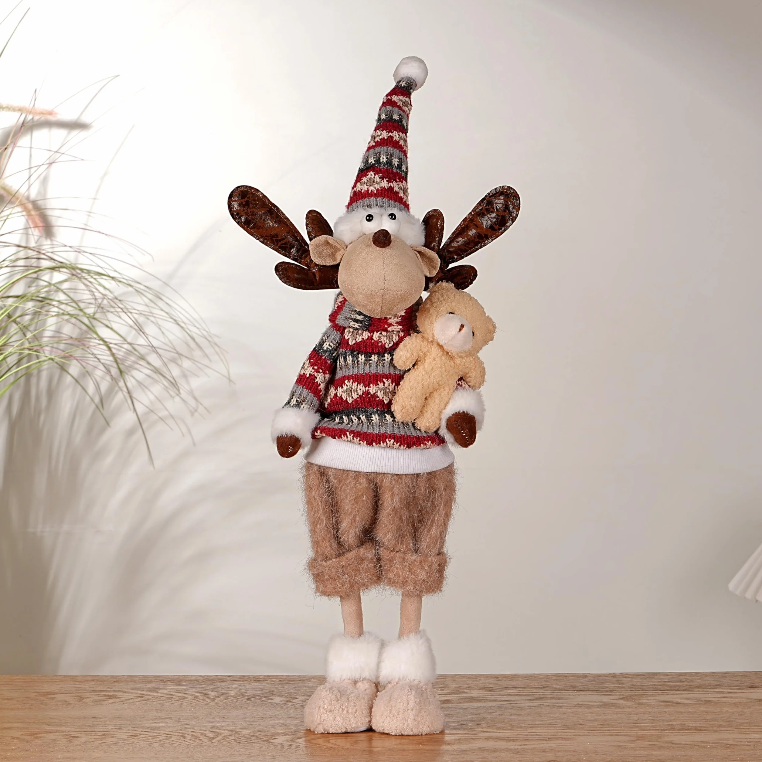 Simpatica renna decorazione natalizia per albero di Natale multicolore