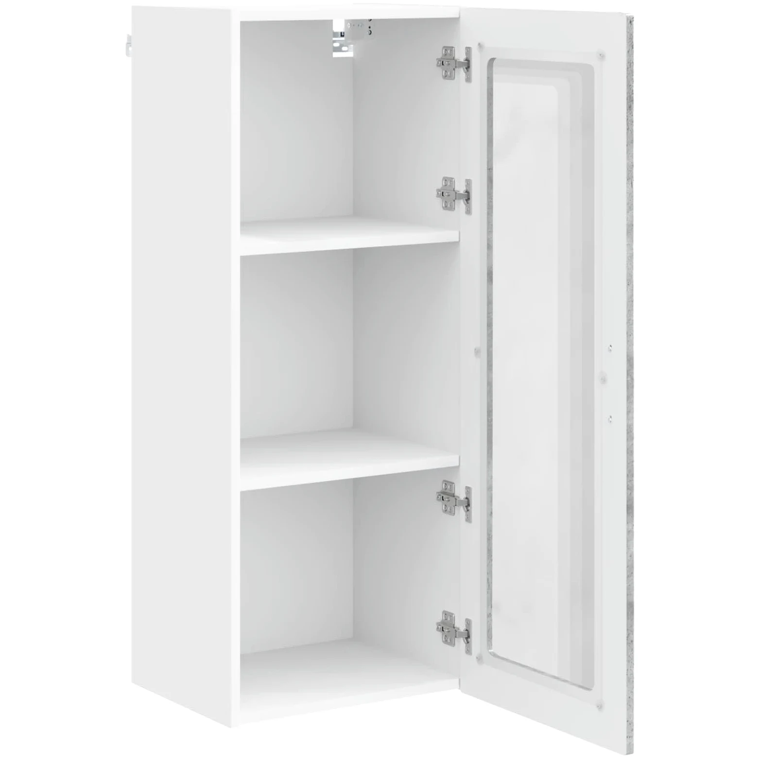 Mobiletto da Parete Cucina PORTO Grigio Cemento 40x31x100 cm | Pensile salvaspazio a 2 ante con 3 ripiani interni per cucina, ideale per organizzare spezie e stoviglie.