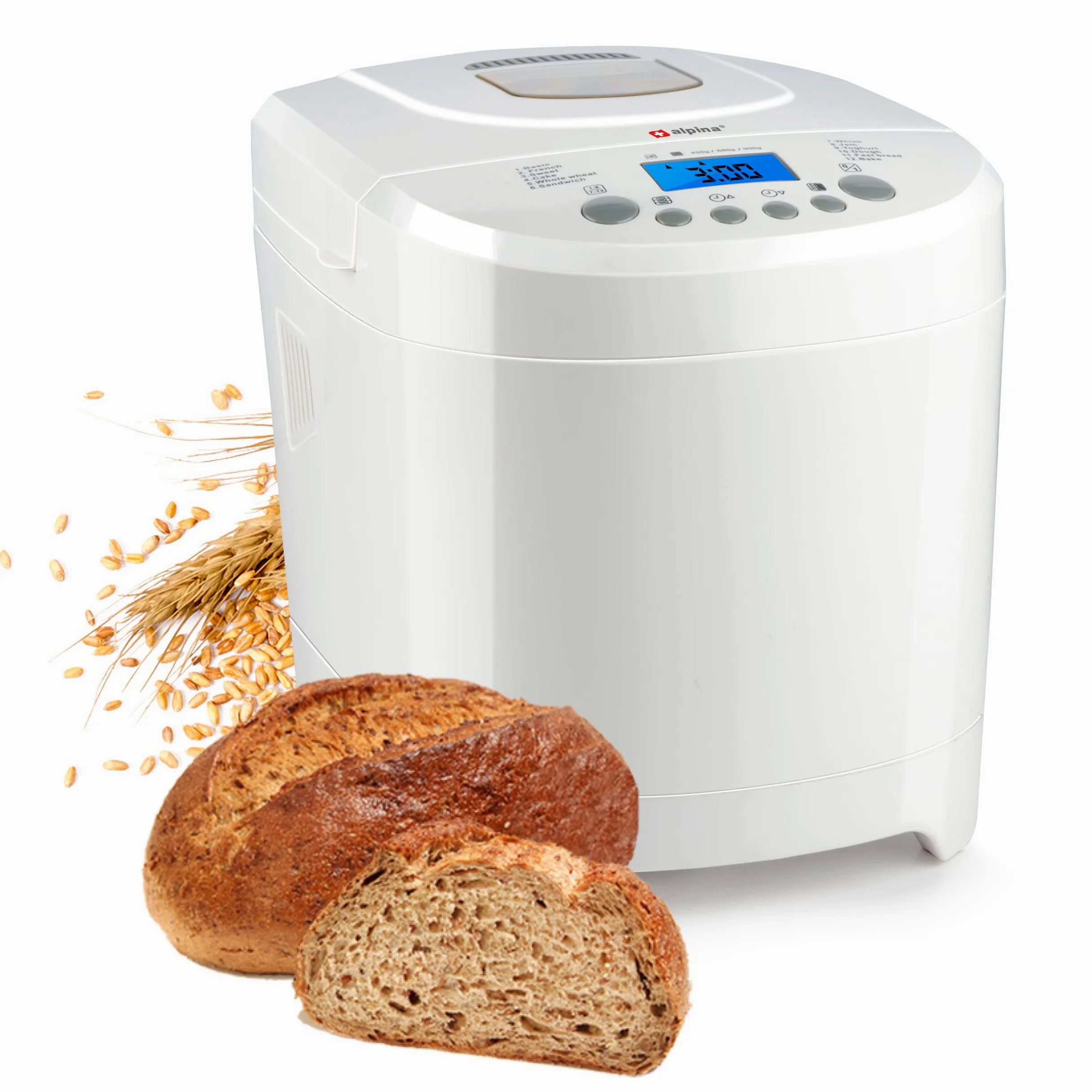 Alpina Macchina per il pane – piccoli a grandi pani: 450 – 680 – 900 grammi, timer – 12 programmi di cottura – 600 W