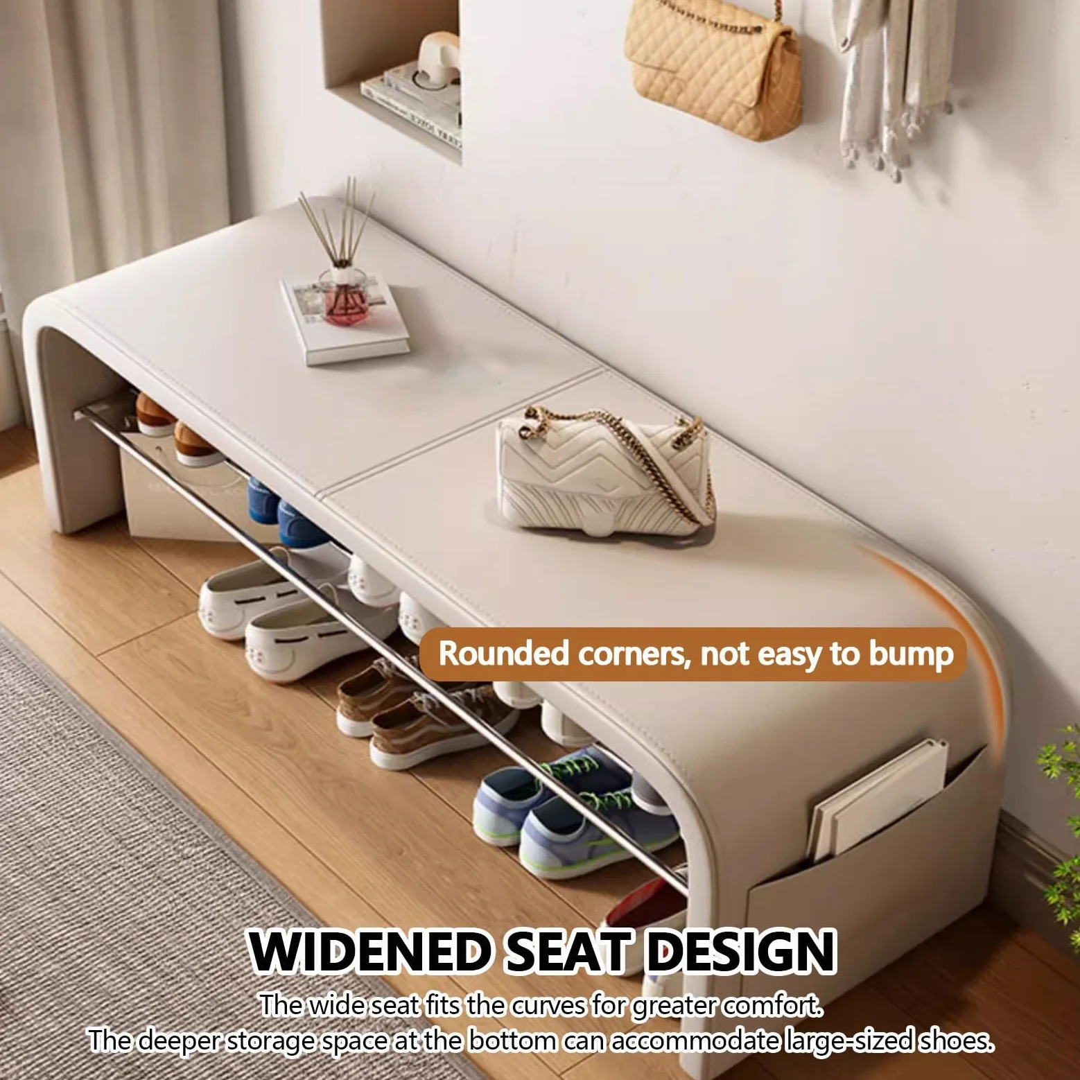 Panca scarpiera corridoi Imbottito, scarpiera camera da letto con seduta, moderno imbottita panca porta scarpe, scarpiera salvaspazio con seduta, panca ingresso al coperto, Adatto soggiorni, foyer.