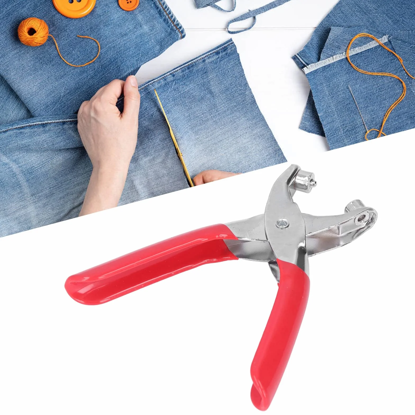 Set di Pinze per Perforatori in Metallo con Bottoni Ad Occhiello da 4 Mm, Kit di Attrezzi Multiuso per Anelli di Tenuta in Lega di Acciaio con Pulsante Air Eye da 100 Pezzi per