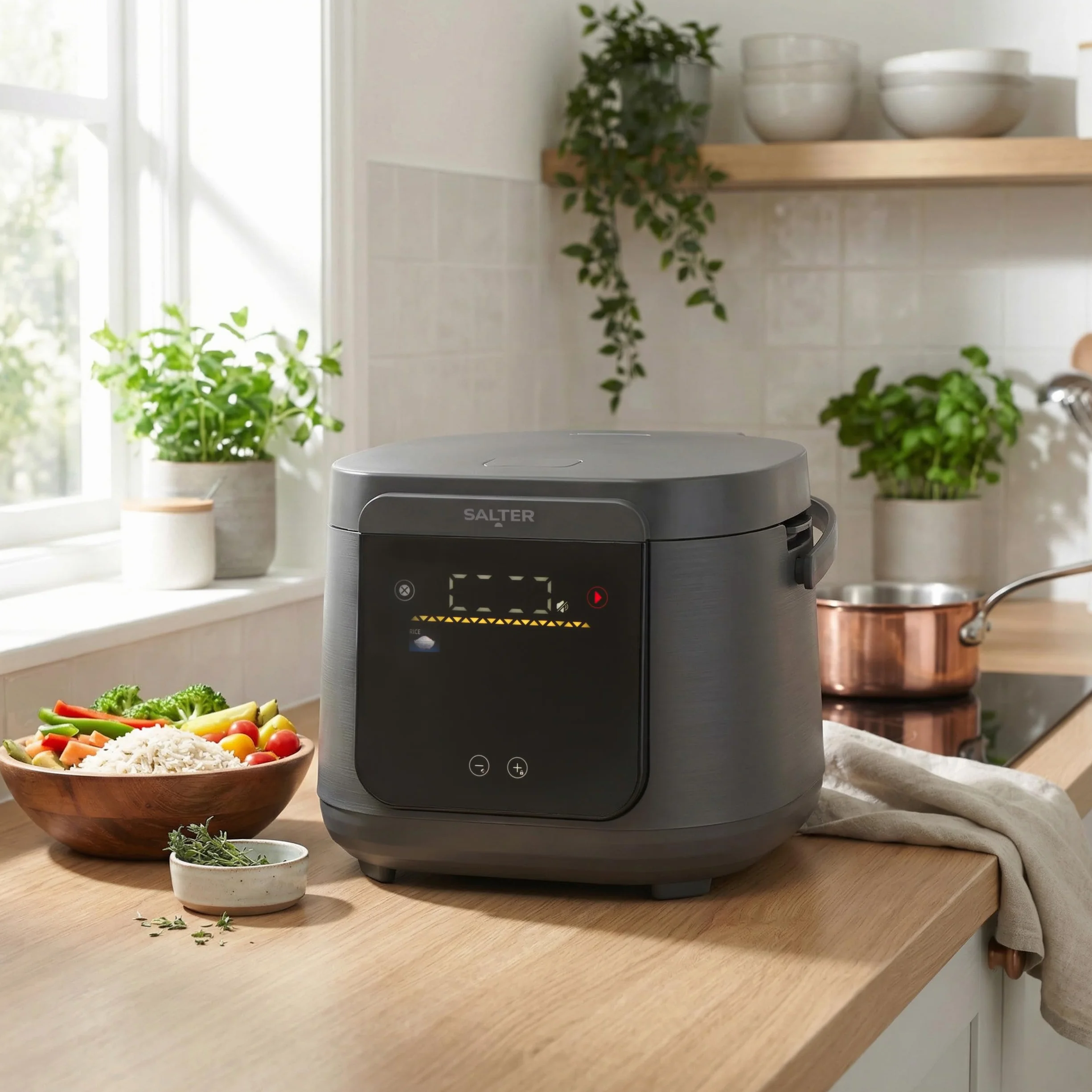 Salter Multicooker 5 Litri 20 Programmi Mantieni Caldo 12 Ore Rivestimento Antiaderente Senza PFAS 860W