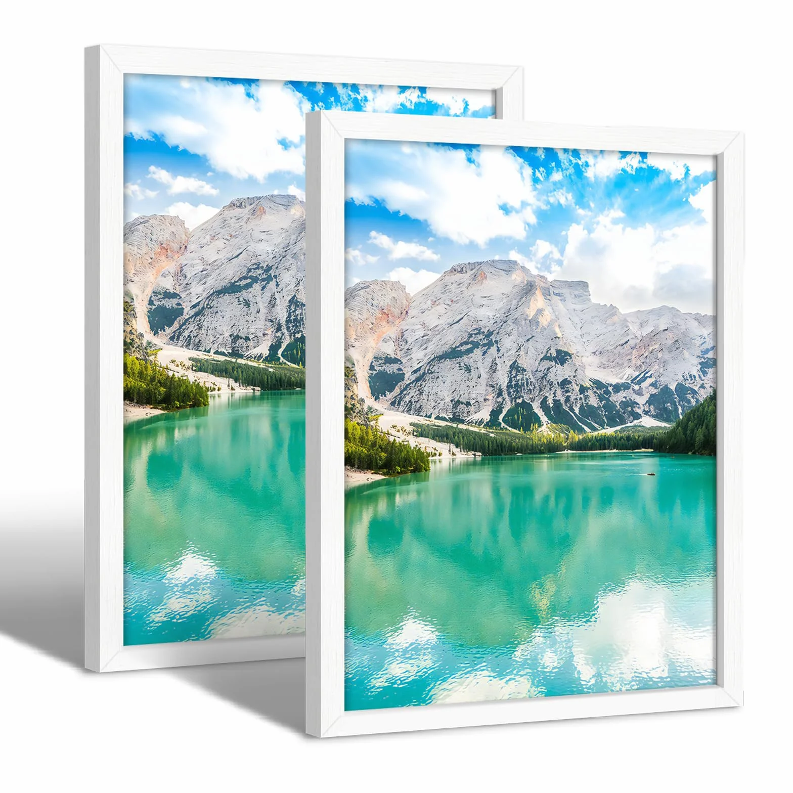 2 Pezzi Bianco Cornice in Legno, a3 Cornice foto, 30 x 40 Portafoto, Ecologiche in MDF Cornici Foto, Con Vetro Acrilico Infrangibile, in Legno, Per Foto, Poster, Puzzle