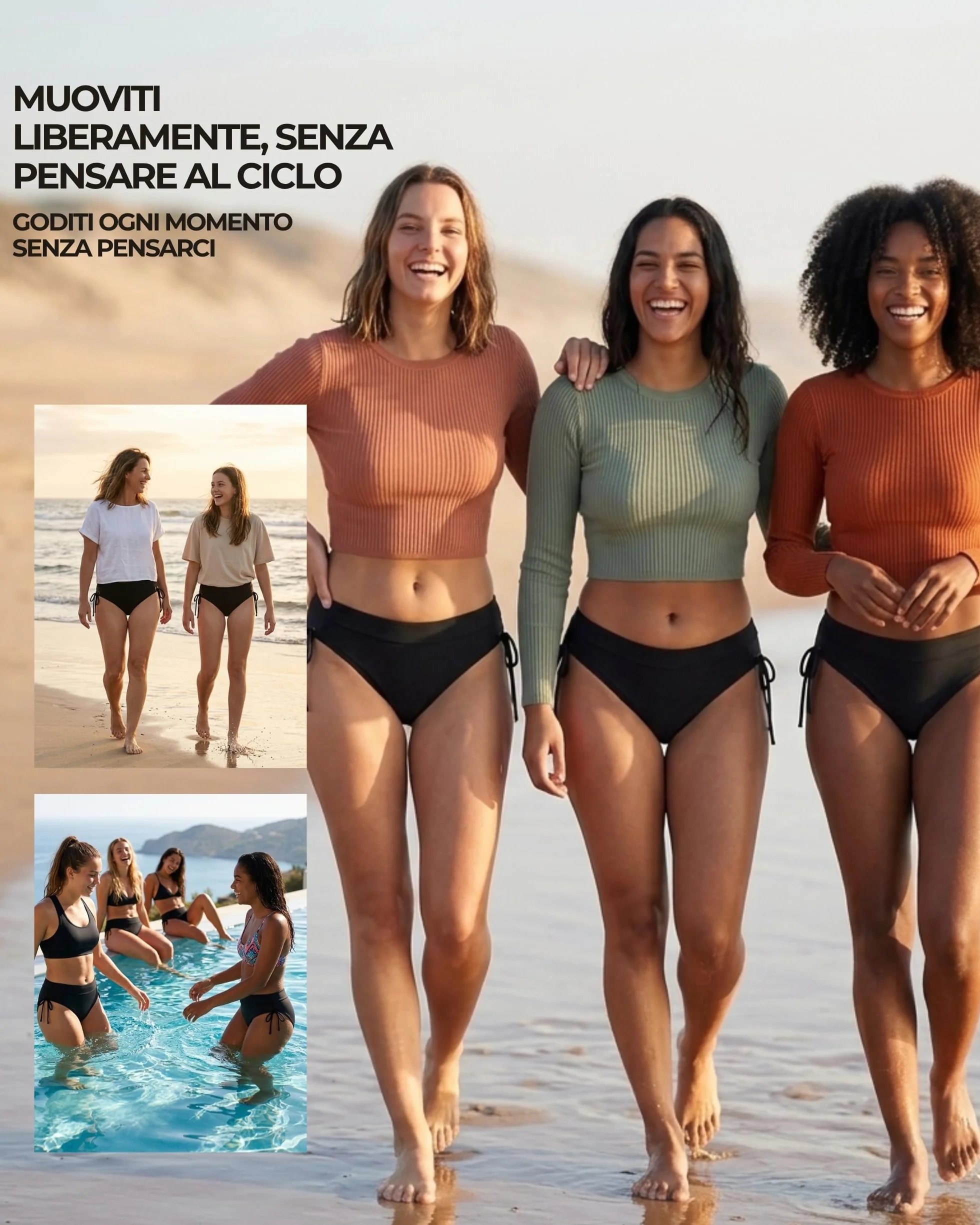 Costume da Bagno Mestruale Ragazza & Donna | Tecnologia AquaSecure | Slip da Bagno Mestruale Flusso Leggero-Medio | Riutilizzabile ed Ecologico | Ragazze, Adolescenti 10-16 Anni & Donna | OEKO-TEX