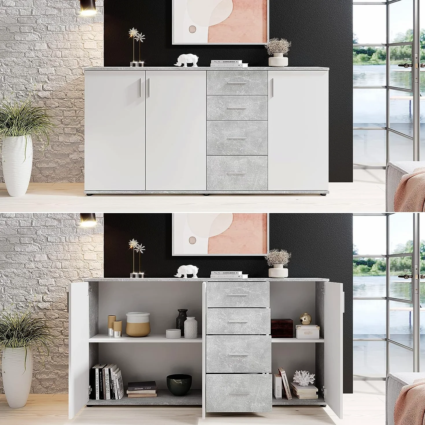AVANTI TRENDSTORE Bea - Cassettiera/comó in Legno Laminato nella misura 160x84x35 cm, disponibile in diversi colori. Perfetto per soggiorni, ingressi o camere da letto