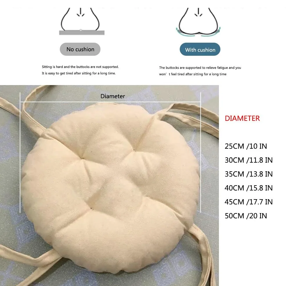 Comodi cuscini rotondi per sgabelli da bar e sedie da ufficio, cuscini elastici in pelliccia spessa, diametro 25-50 cm, eleganti neri, perfetti per bistrot e uso domestico