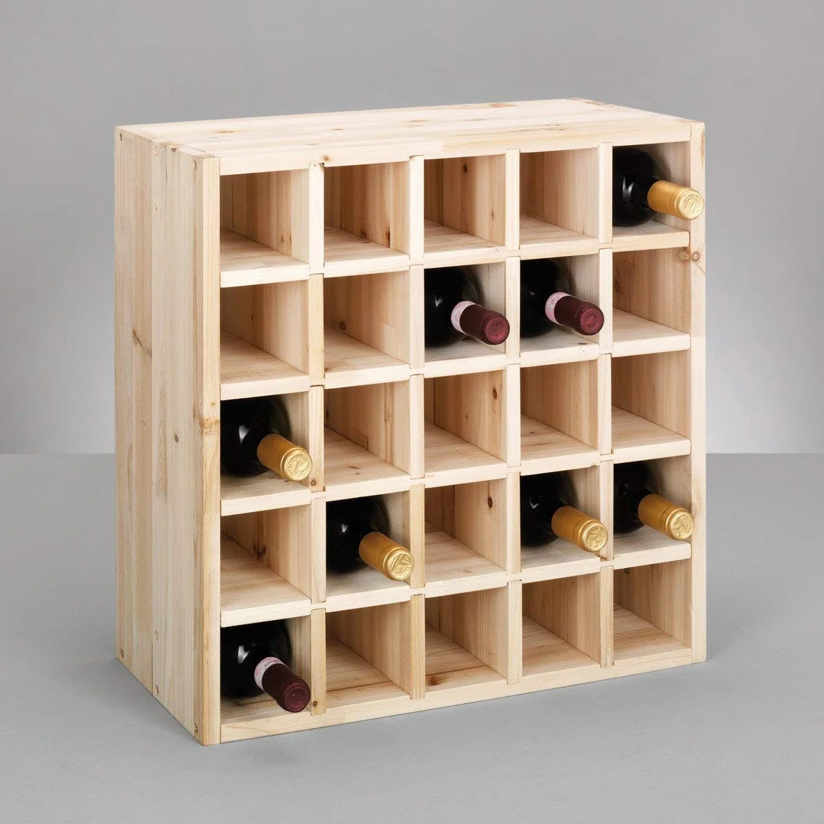Zeller 13172 Portabottiglie di Vino, Legno, Beige, 52x25x52 cm