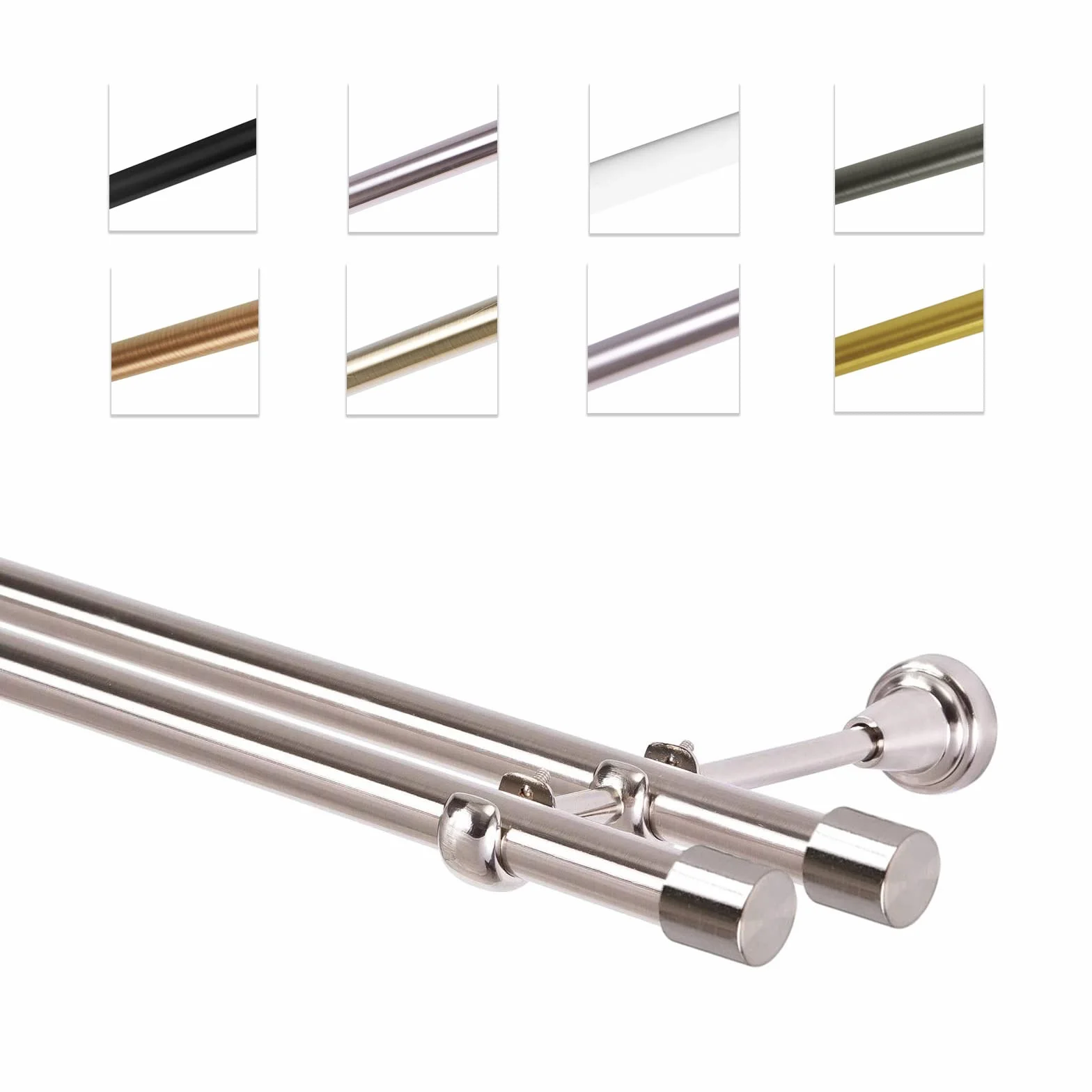 Bastone Per Tende 160 cm Acciaio Inox Montato A Parete