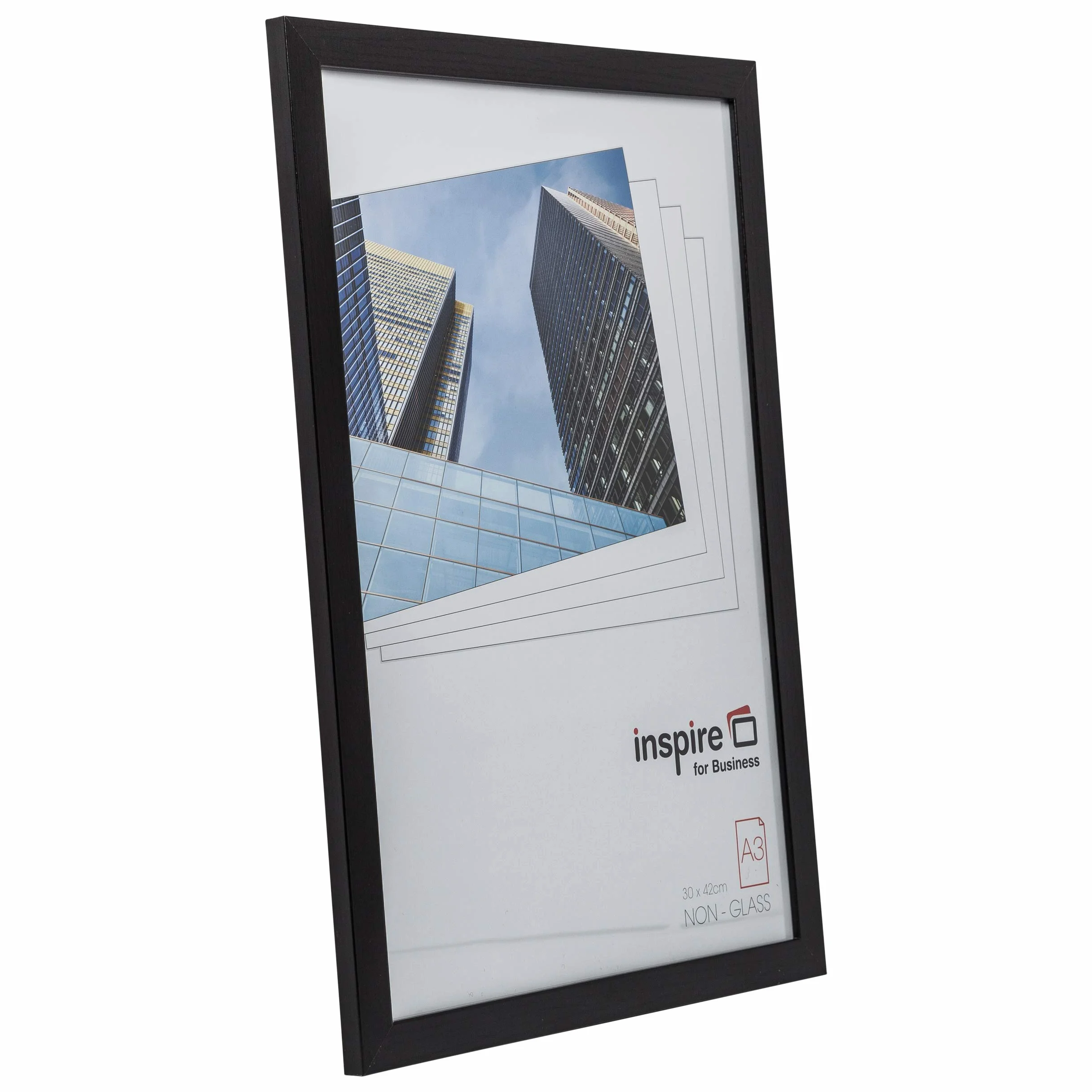 Hampton Frames, Cornice Poster OXFORD A3 29,7x42 cm, Nera, MDF effetto legno, Fronte acrilico leggero, Clip e ganci inclusi | Cornice da parete per arredamento interno