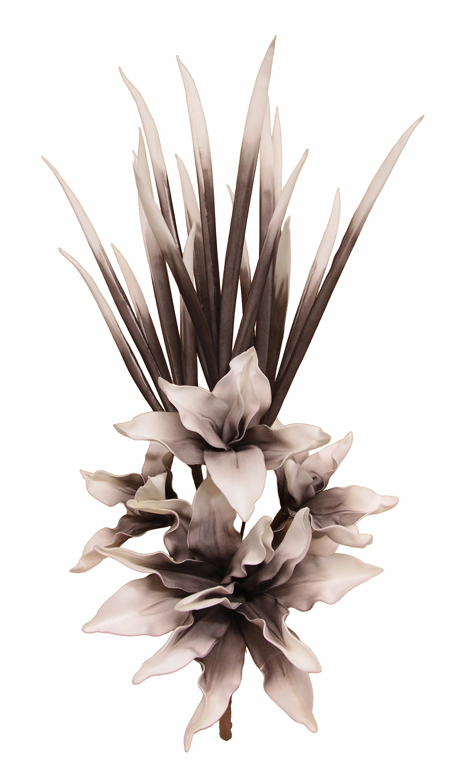 Flair Flower 088986brw Soft Composizione Floreale in plastica, Marrone/Bianco, 77 x 28 x 18 cm