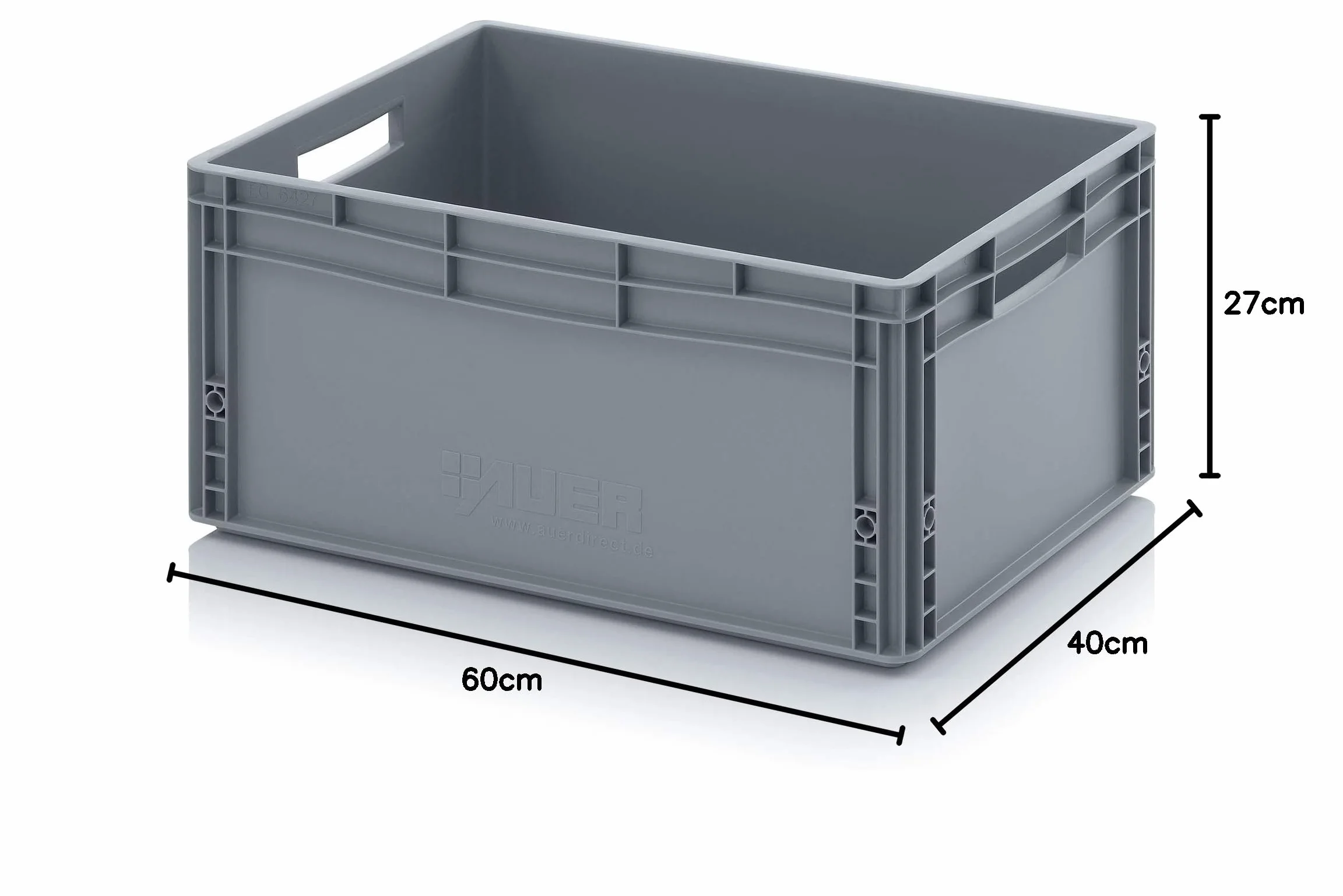 Auer Packaging Contenitore euro 60 x 40 x 27 cm impilabile grigio