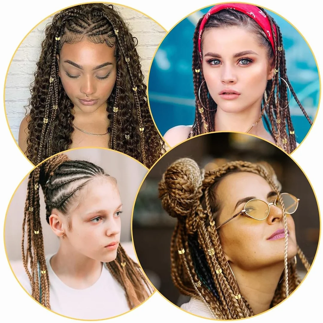 Accessori Capelli 160 Pezzi per Dreadlocks e Treccia Donna