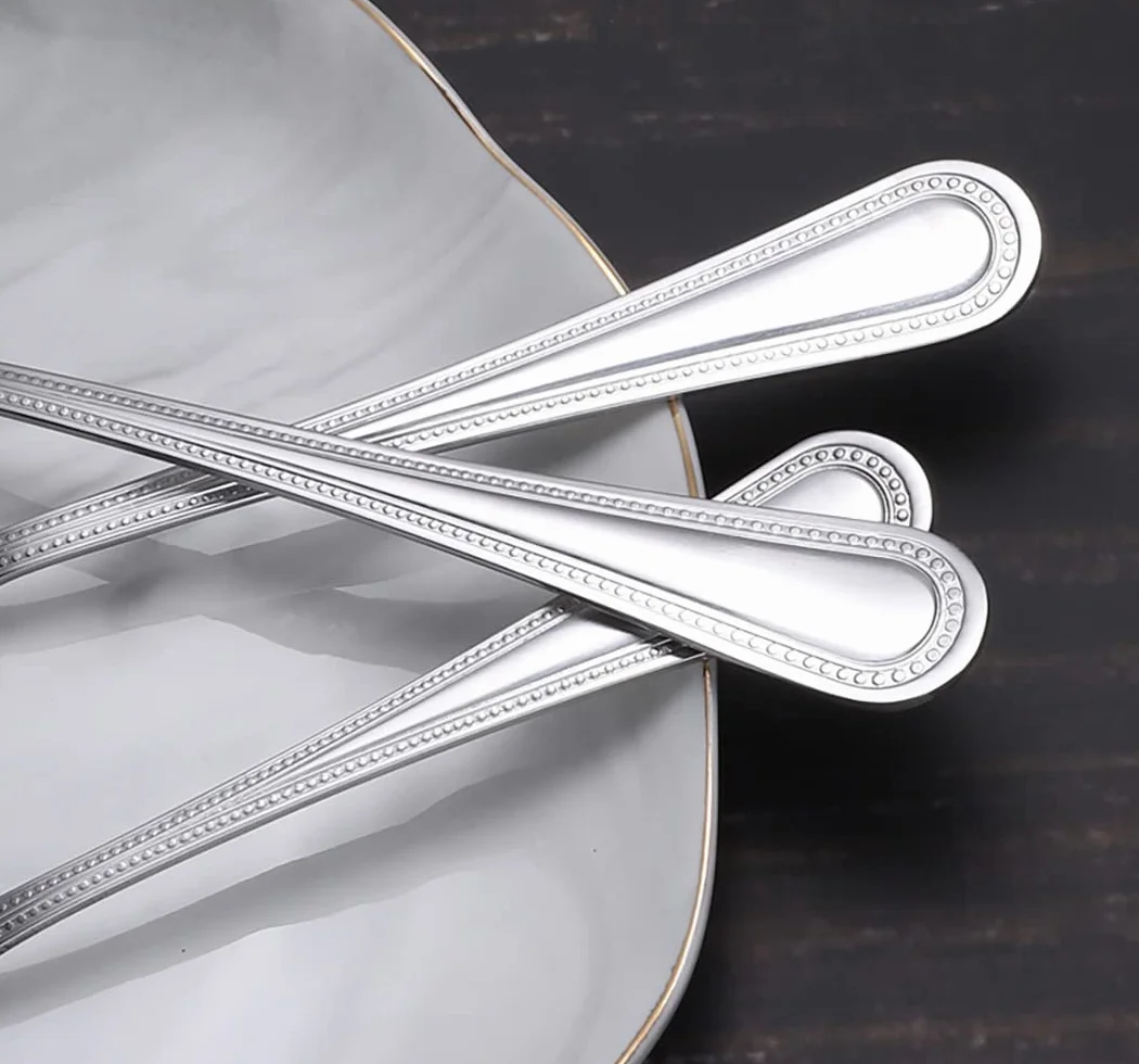 Set di posate, set di posate in acciaio inossidabile, plastica trasparente, set cucchiaio, coltello e forchetta, set da 50 pezzi di set di posate retrò Stoviglie da cucina Posate principali Coltello e