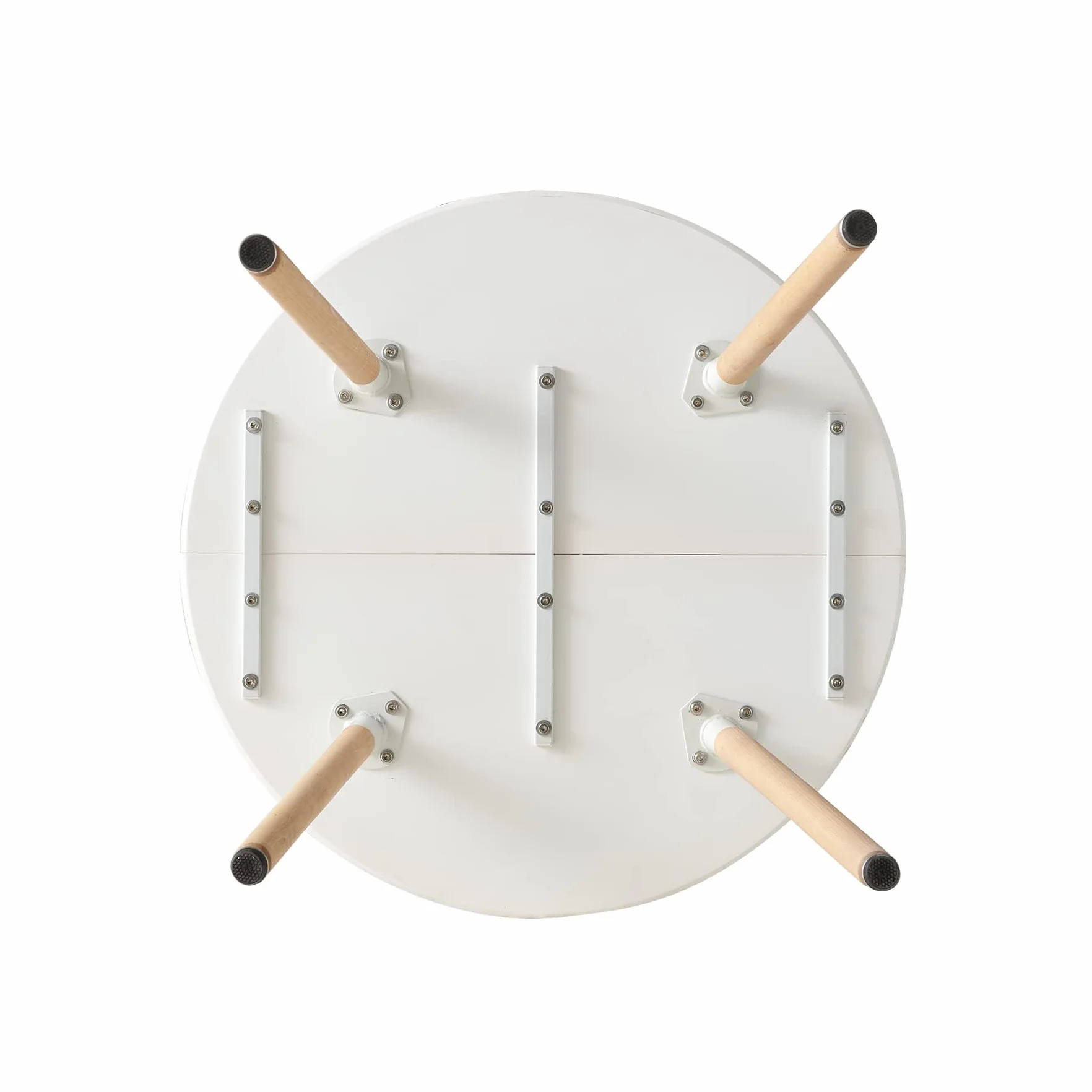 GrandCA HOME Tavolo da Pranzo e 4 Sedie da Pranzo Set da Pranzo Moderno, Struttura di Giunzione Tavolo Rotondo da Tavolo e Sedie da Cucina Beige
