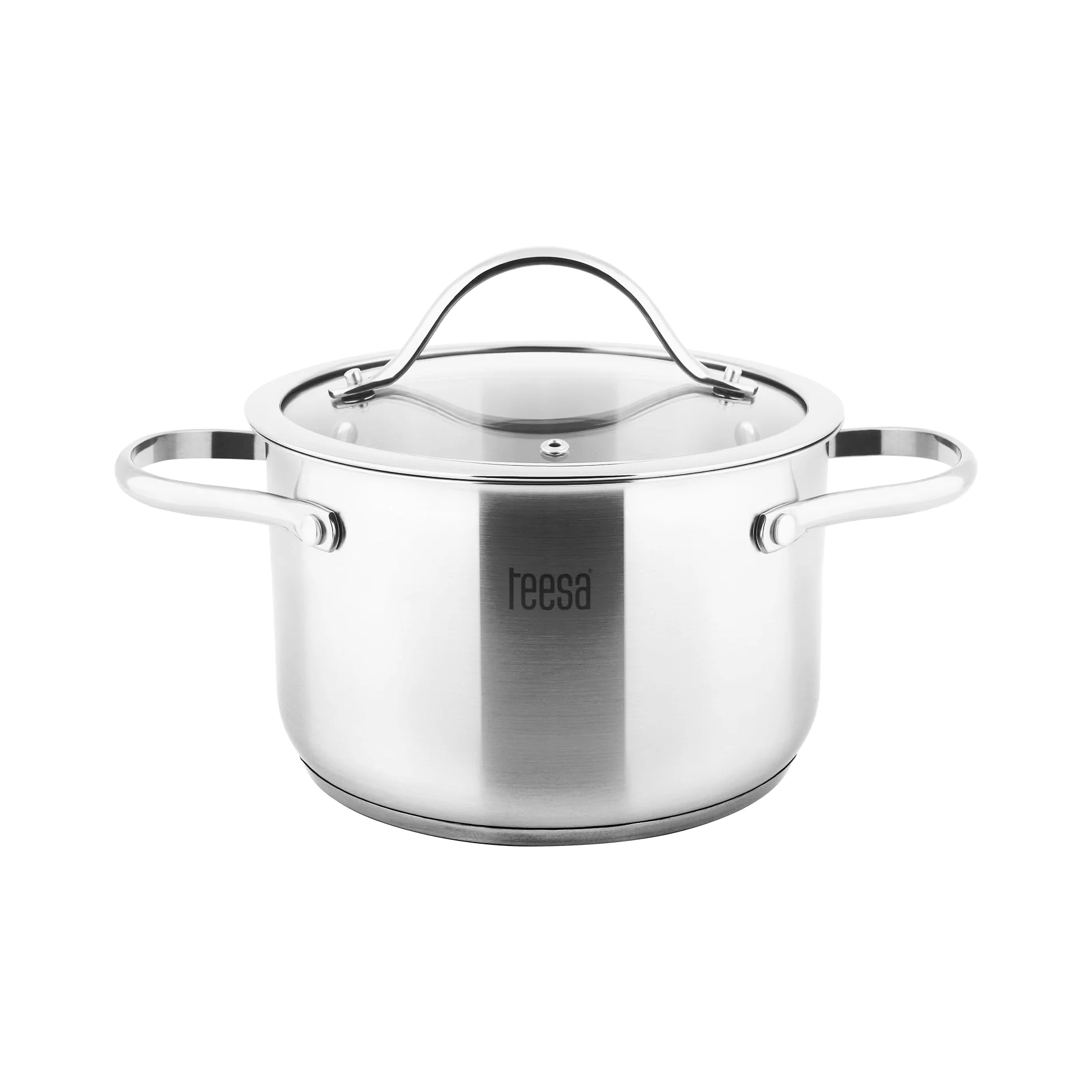 Teesa Set di pentole da 6 pezzi COOK EXPERT MASTER in acciaio inossidabile tipo 18/10 pratico misurino per tutti i tipi di pentole TSA0141
