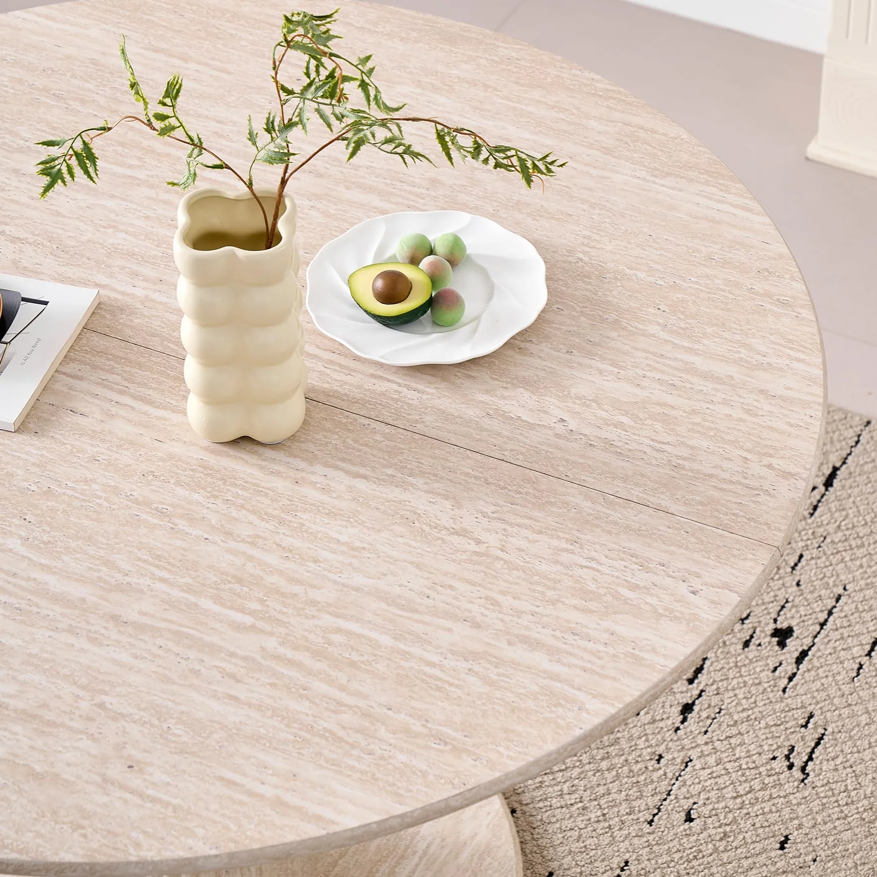 Set da Sala da Pranzo, Tavolo da Pranzo Rotondo Moderno con 4 Sedie da Pranzo, Piano del Tavolo in MDF e Seduta in Velluto per Cucina, Sala da Pranzo e Ristoranti (Grigio)