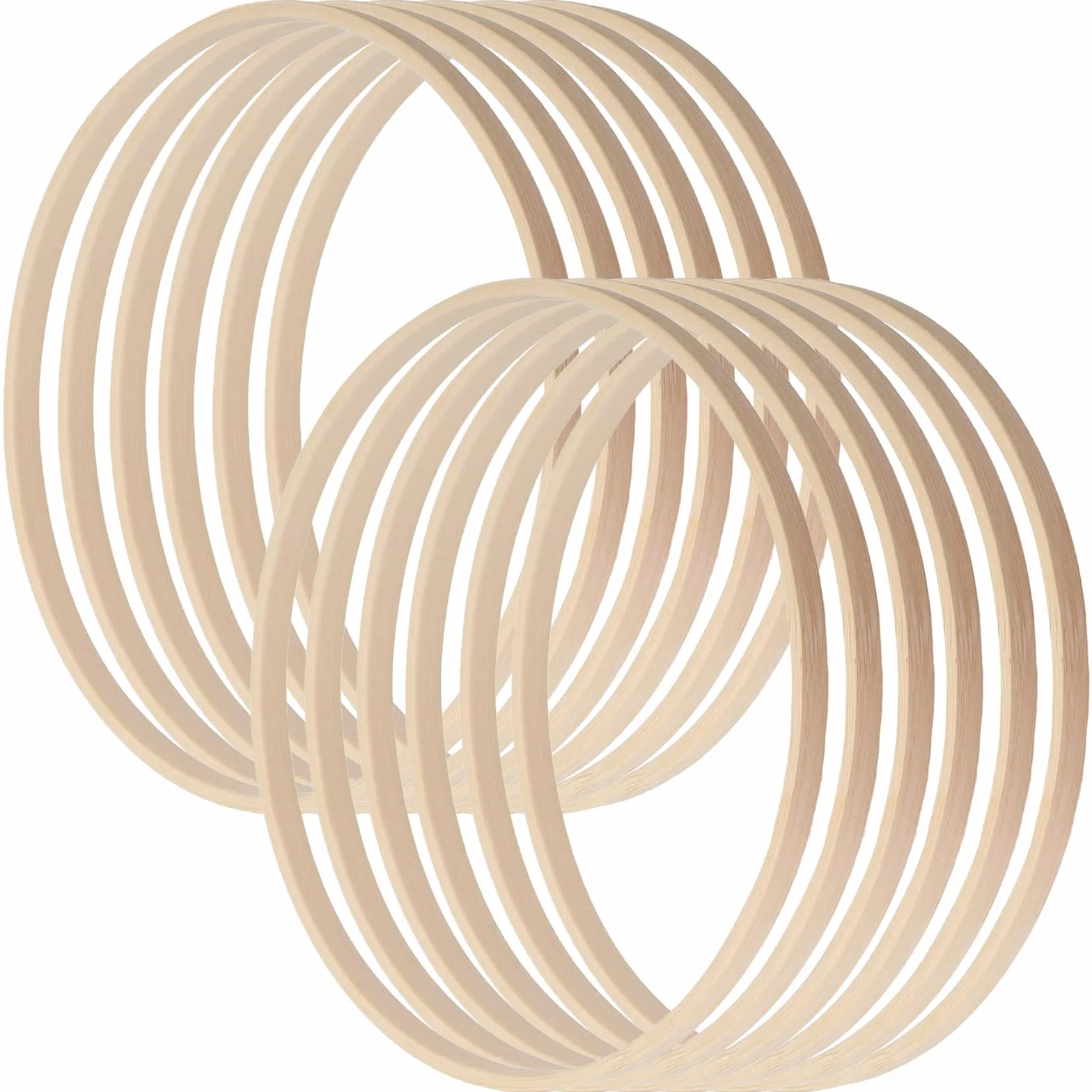 Cerchi in Legno Bambù 10 cm Acchiappasogni, Anelli per Matrimonio, Decorazione Ghirlanda Fai da Te