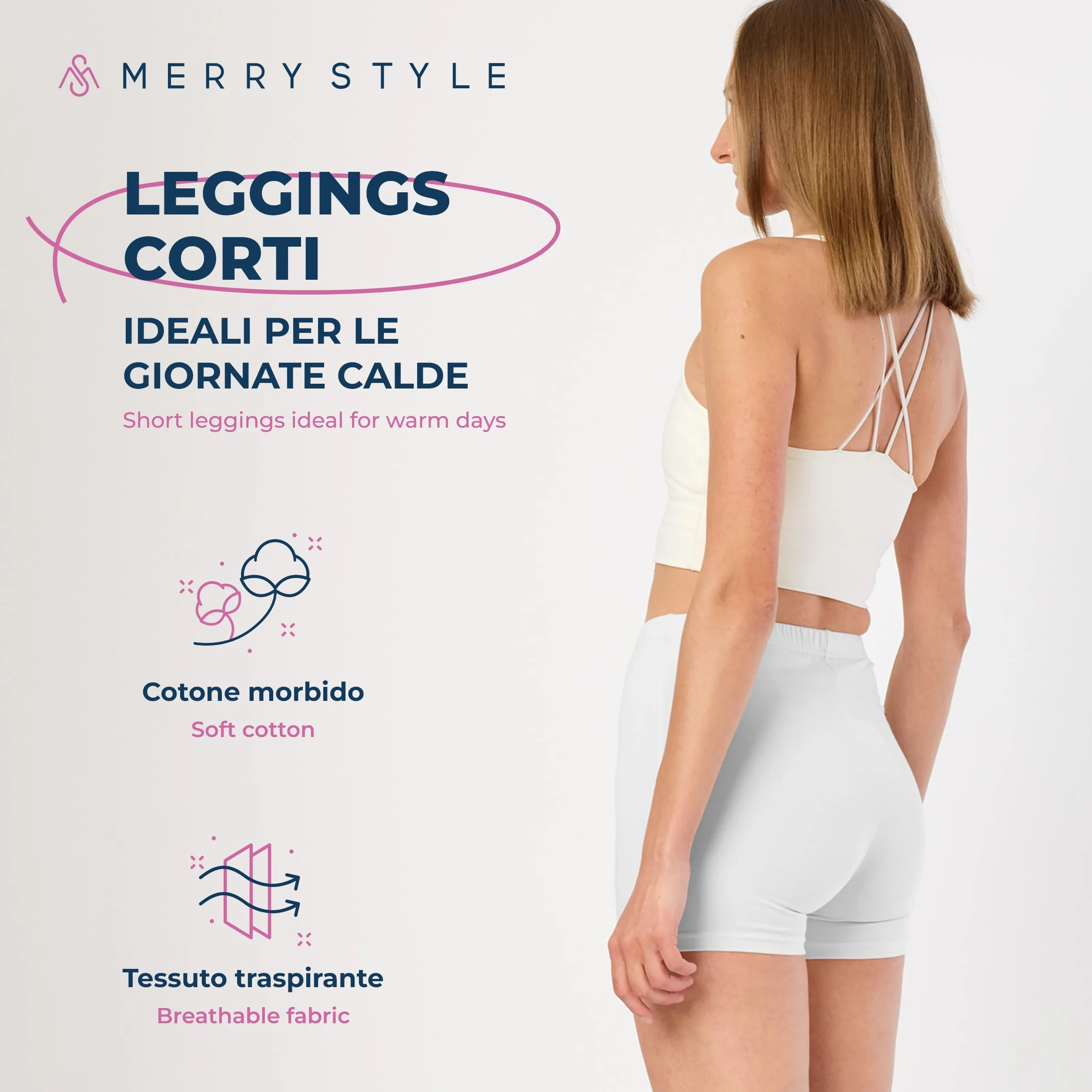 Merry Style Pantaloncini in Cotone Donna Shorts per Il Fitness Allenamento Jogging Sportivi Yoga Hot Pants MS10-392