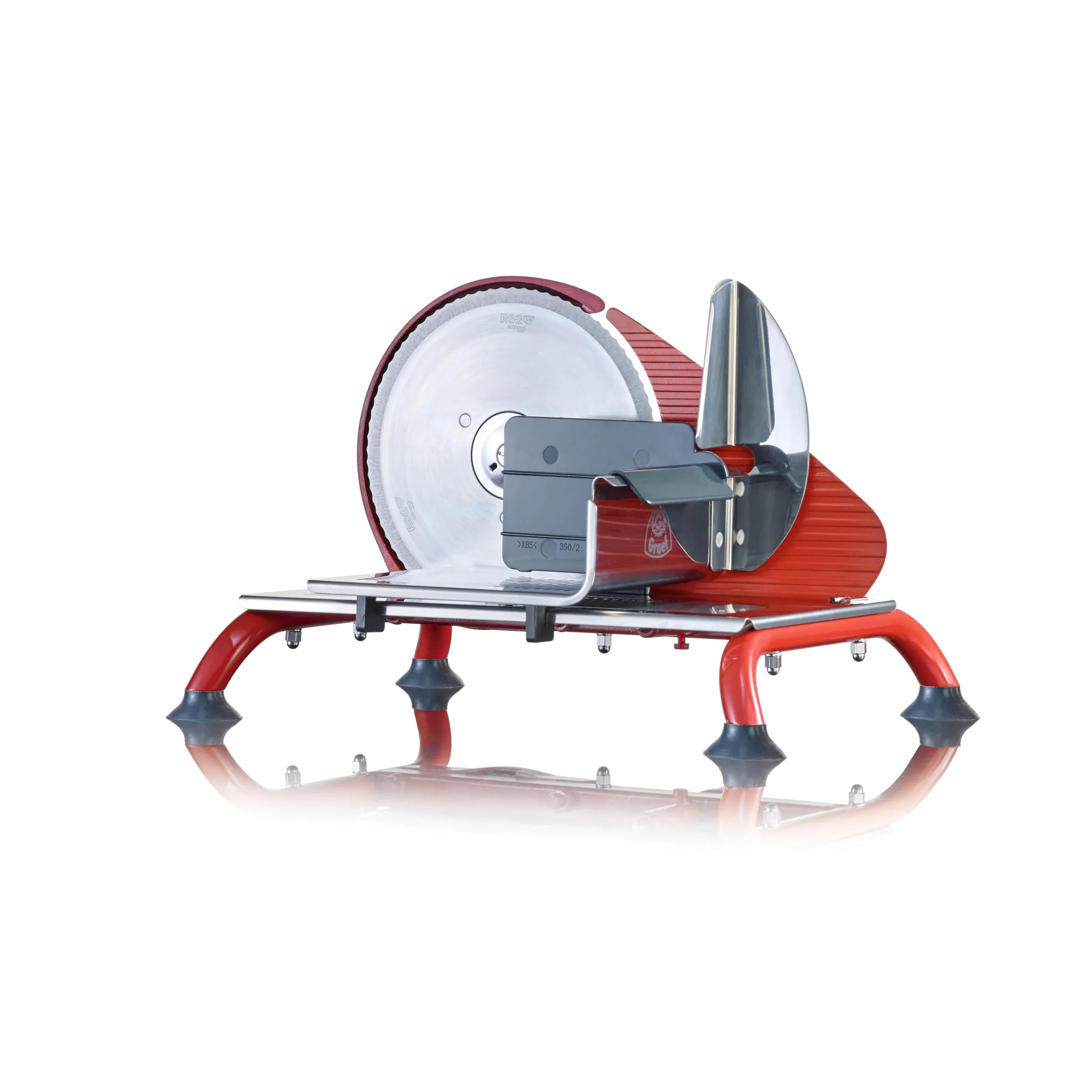 Graef H93 Affettatrice manuale universale, lama seghettata Ø190 mm acciaio inox, taglio 0–15 mm, struttura in metallo, manovella, per pane – Made in Germany, rosso