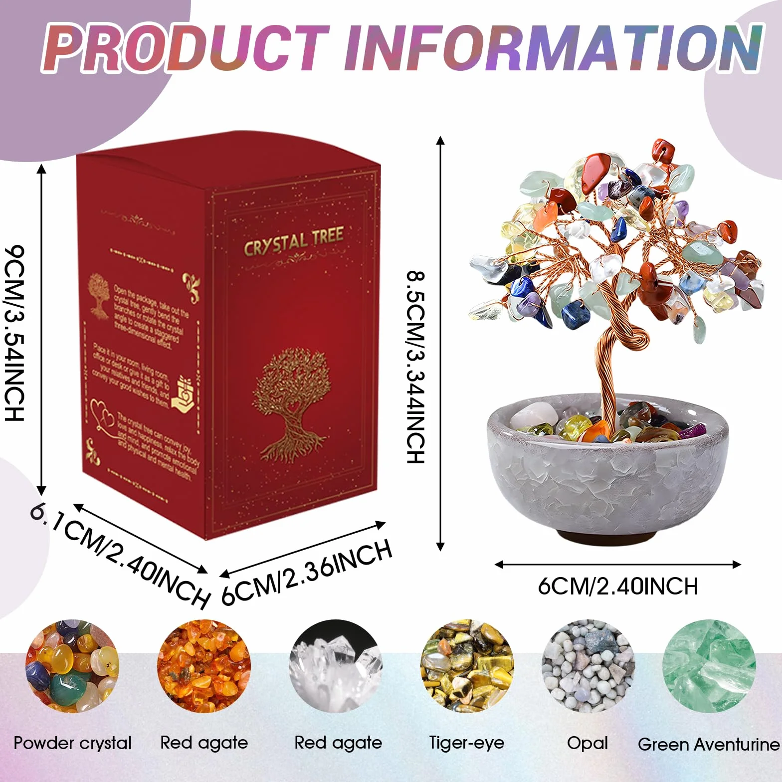 Quarzo Rosa Albero della Vita Pietre Chakra Soprammobile Portafortuna Feng Shui Cristalli Meditazione Reiki Decorazione Casa