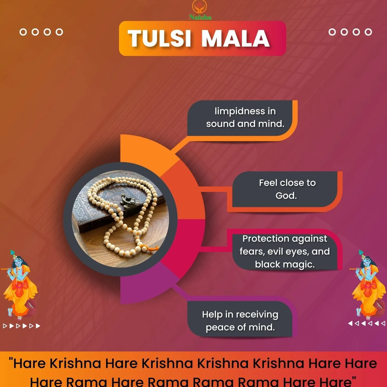 Naisha Confezione da 4 perline Tulsi Japa Mala, Kamal Gatta Mala (semi di loto), originali Vaijanti Mala e cristallo di agata Sphatik, 108+1 perline bianche