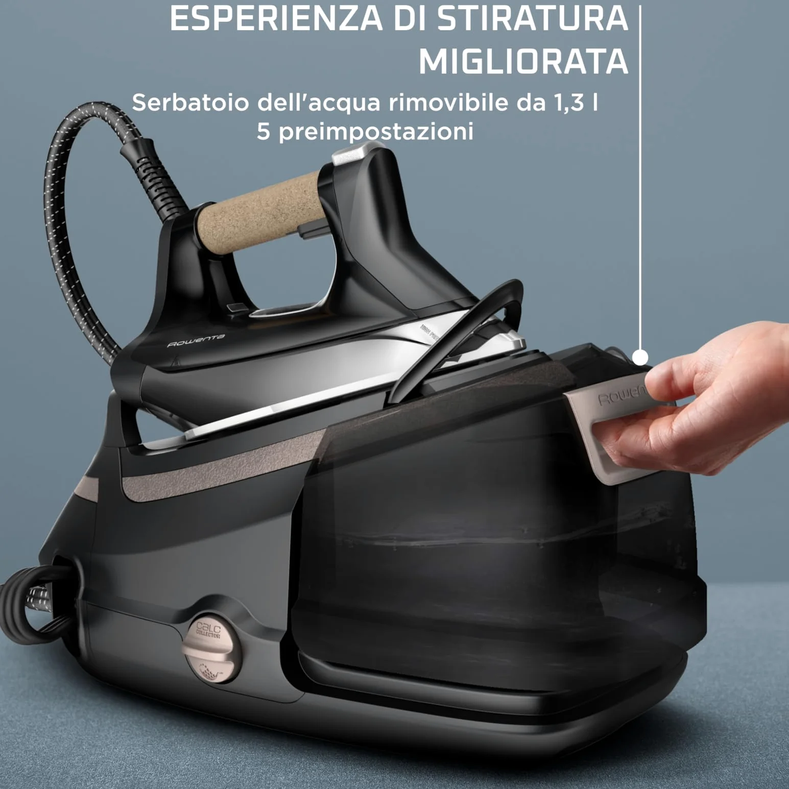 Rowenta Eco Steam Pro, Ferro a Caldaia, Colpo di Vapore fino a 600 g/min, Erogazione Vapore Fino a 150 g/min, Risparmio di Energia, Design Ecologico, DG9661