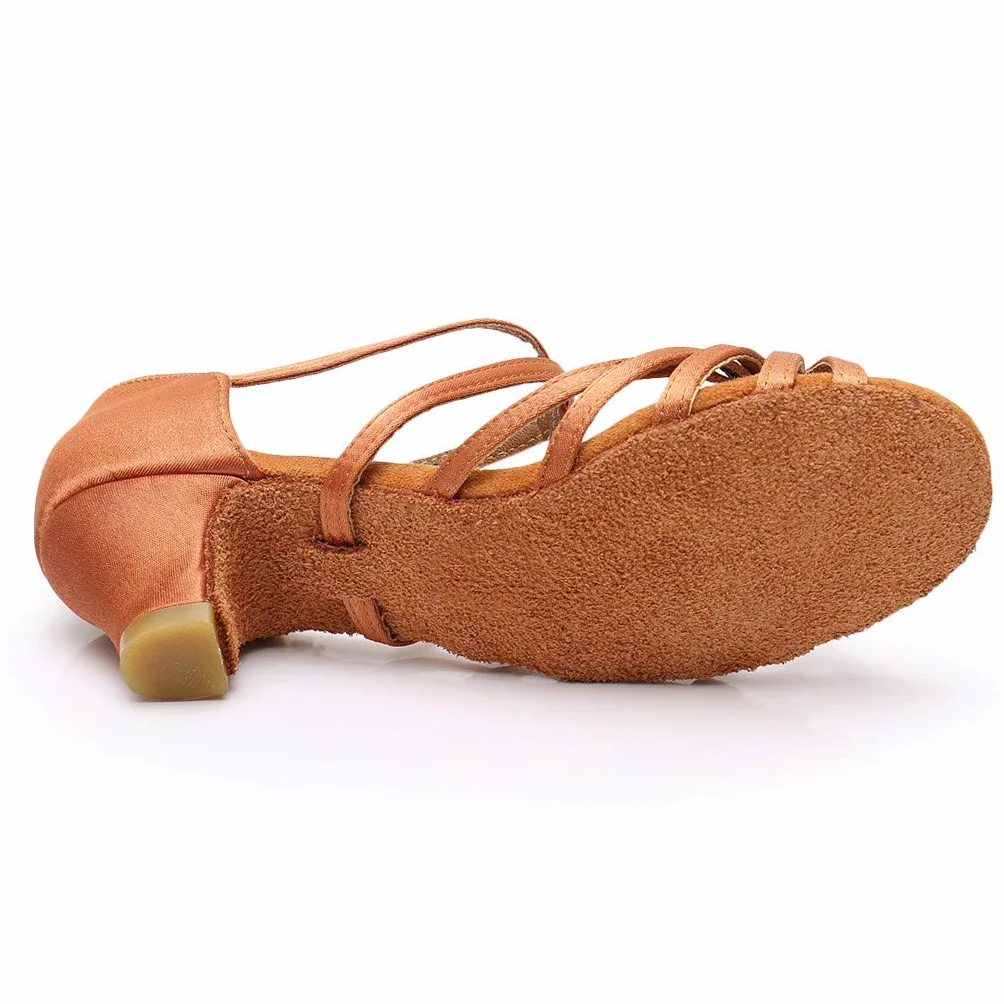 Scarpe da Ballo Latine Americano Bambina Tacco Basso Sandalo Danza Bambine Ragazza