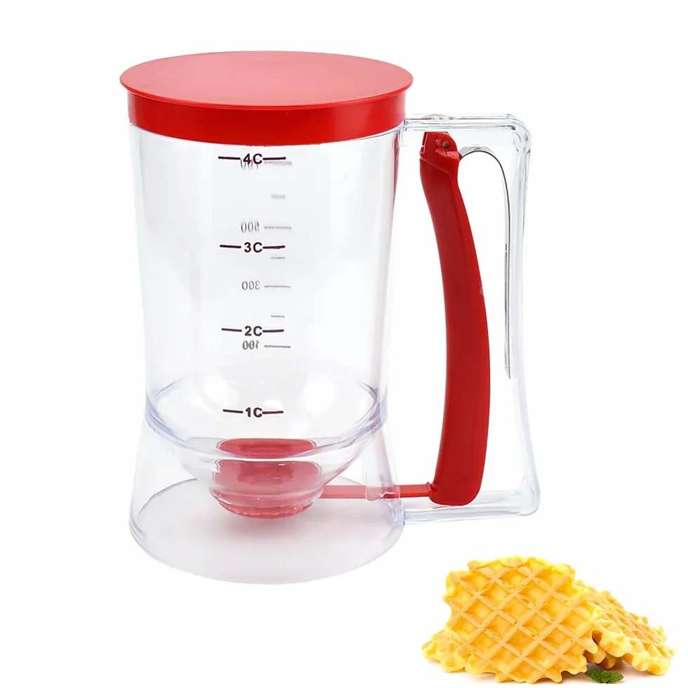 Dispenser per Pastella per Pancake 900ml Dosatore Manuale per Pancake Dispenser per Miscela per Pancake Dosatore per Pancake Plastica Dosatore per Impasti per Pancake Cupcake Torta e Waffle