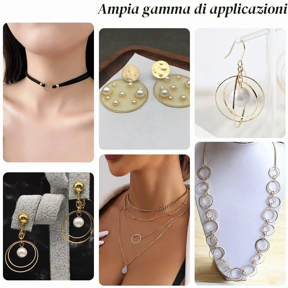 PH PandaHall 160pz Cornici per Orecchini Anelli di Collegamento Orecchini, 10/12/14/16/18/20/22/30mm Anelli per Ciondoli Oro Argento Pendenti a Cerchio per Gioielli Collana Fai Da Te