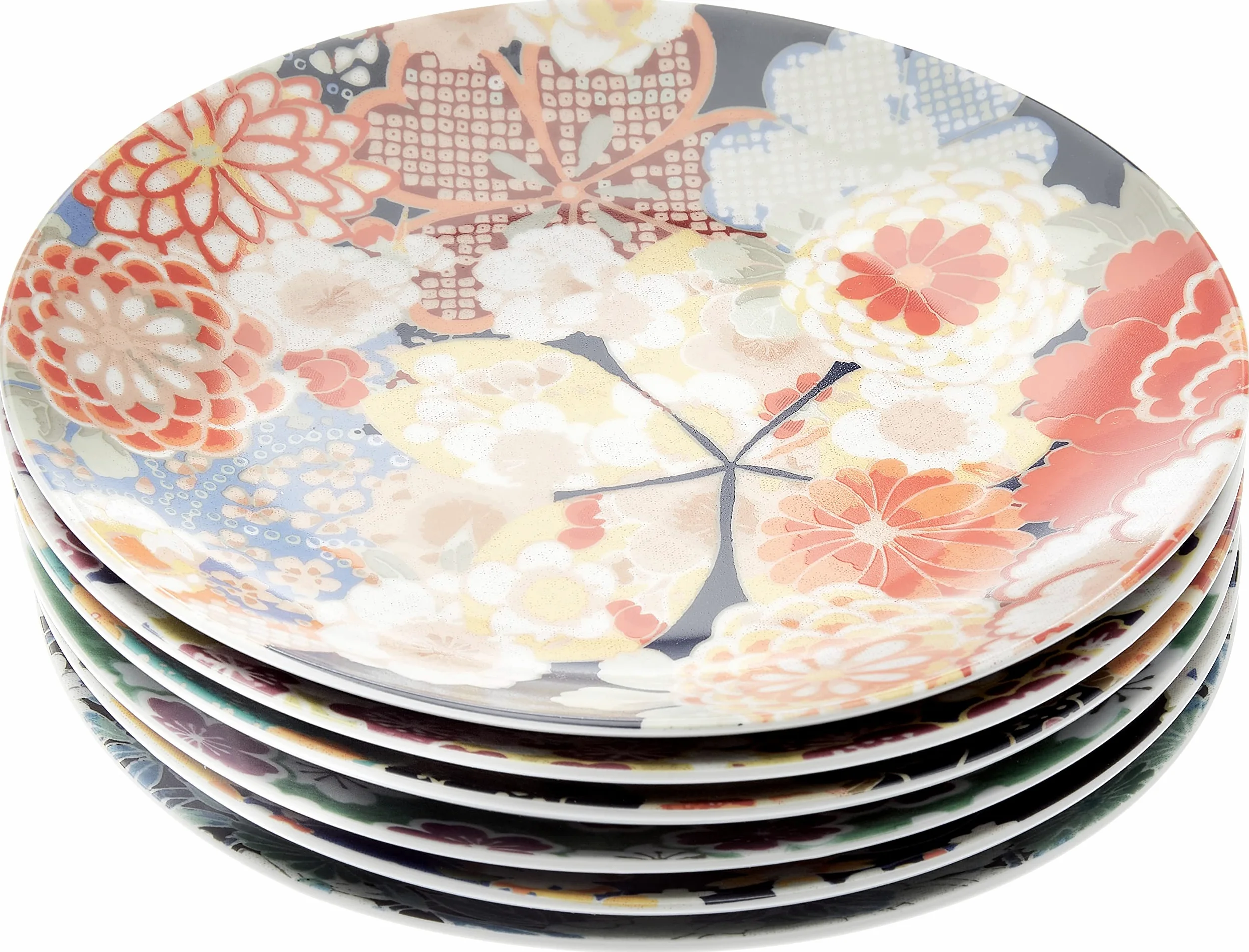 Excelsa Kimono Servizio di Piatti 18 Pezzi, Porcellana e Ceramica, Multicolore