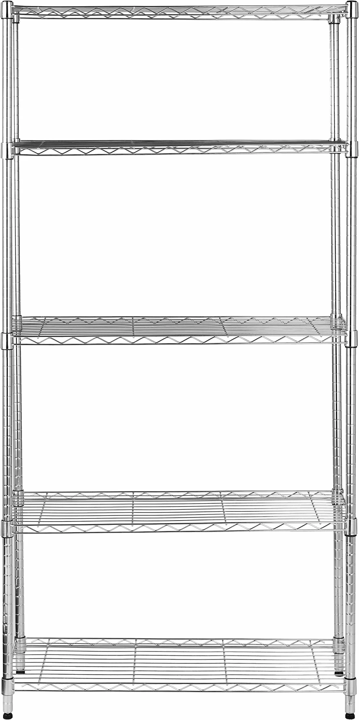 Amazon Basics Scaffaliera 5 ripiani regolabile 680 kg Cromo 36x91x183 cm