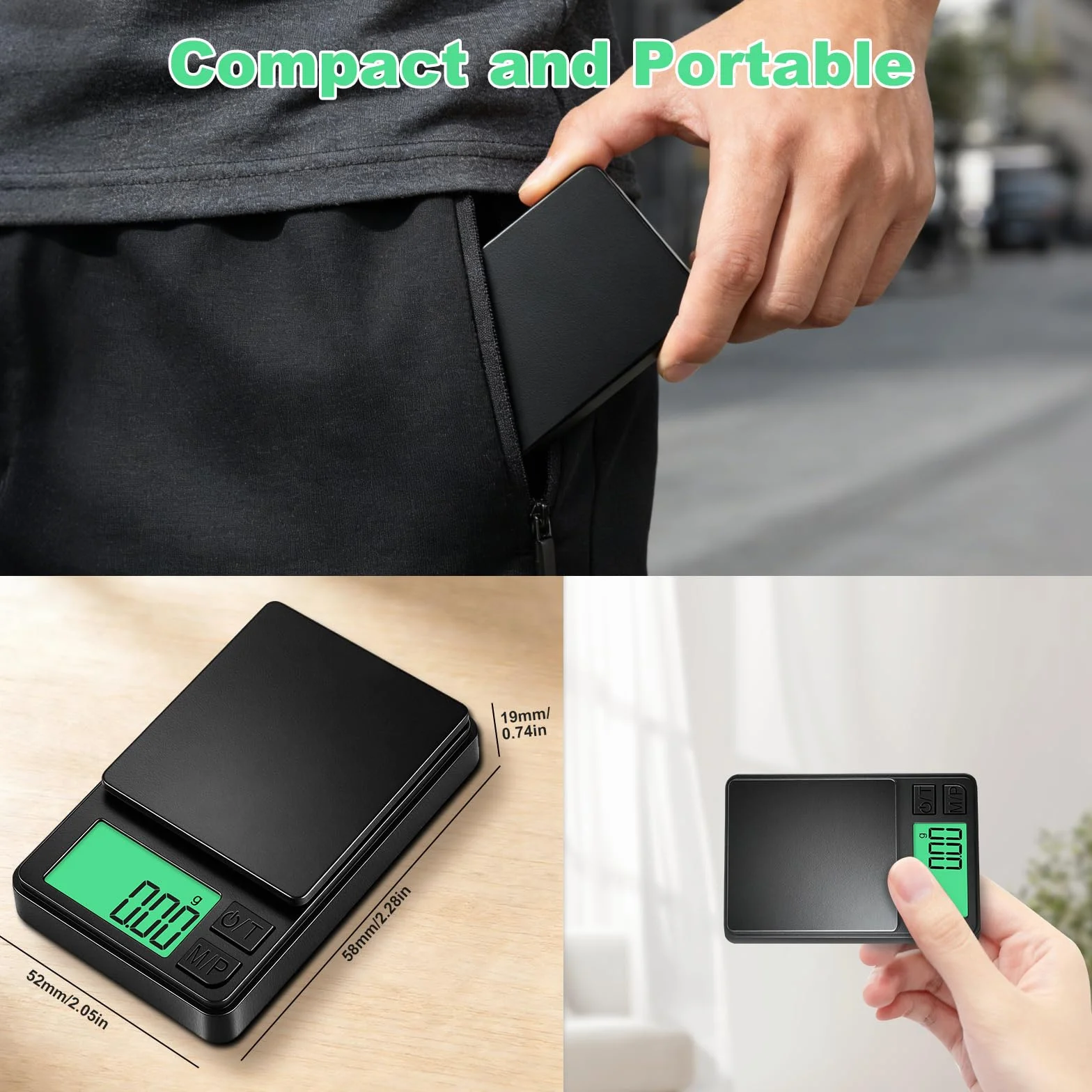 Bilancia da cucina digitale precisa fino a 0,01 g - 1000 g max - Bilancia multifunzione per alimenti con display LCD - Ideale per alimenti, caffè, gioielli, uso medico e di laboratorio