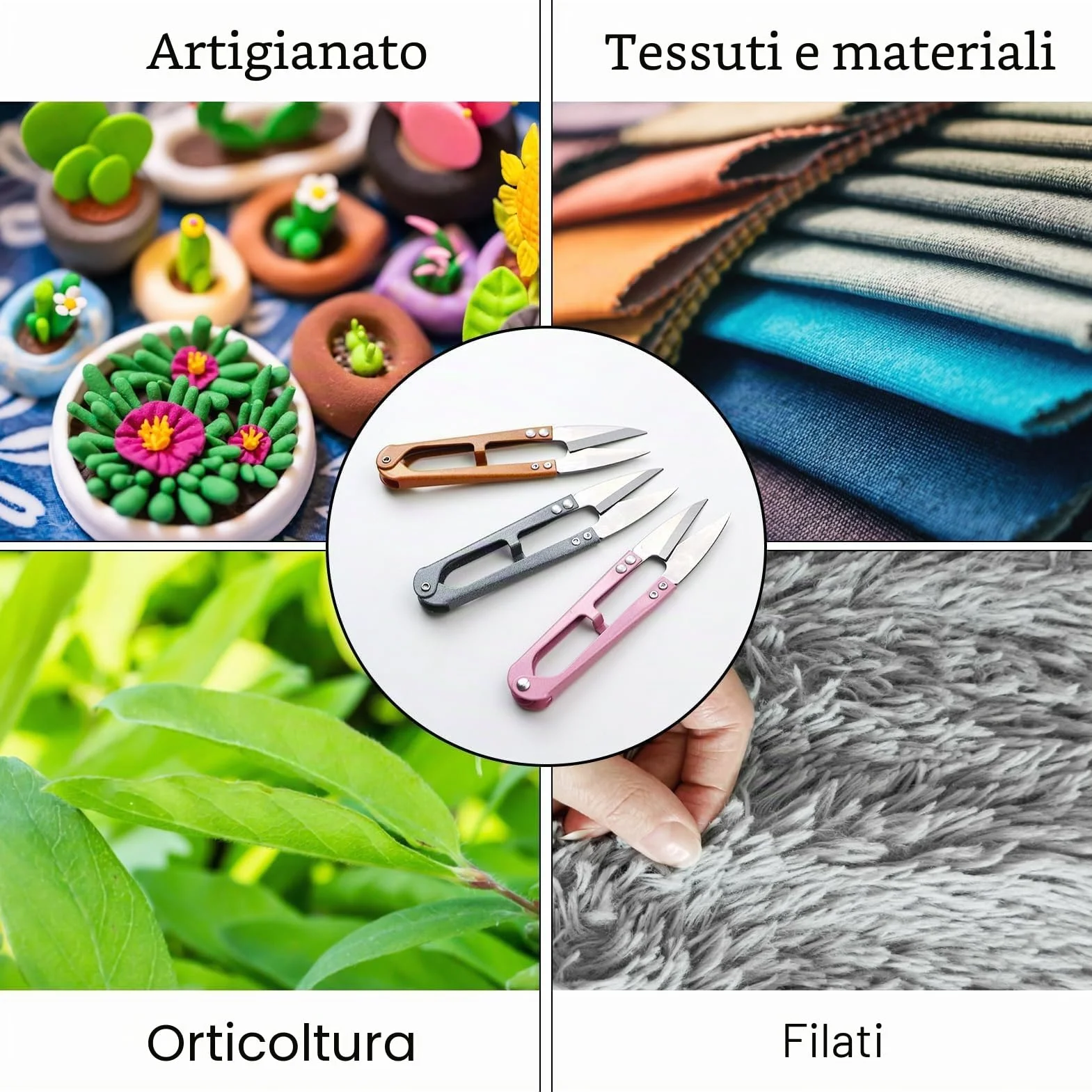 Forbici per filo in acciaio inox – 3 paia, forbici da cucito universali per taglio di precisione