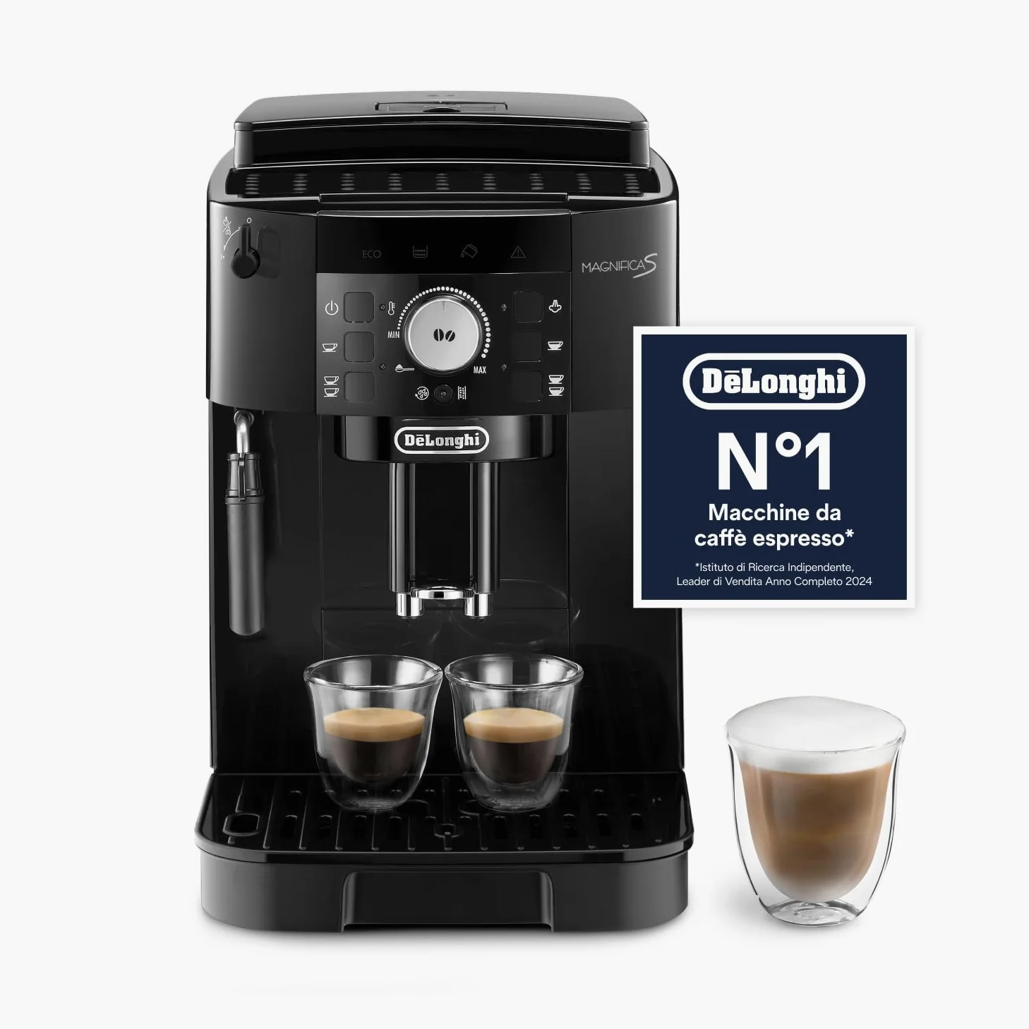 De'Longhi Perfetto Magnifica S ECAM11.112.B, Macchina da Caffè Automatica per Espresso e Cappuccino, Caffè in Chicchi o in Polvere, con Tasti a Selezione Diretta, Spegnimento Automatico, Nero
