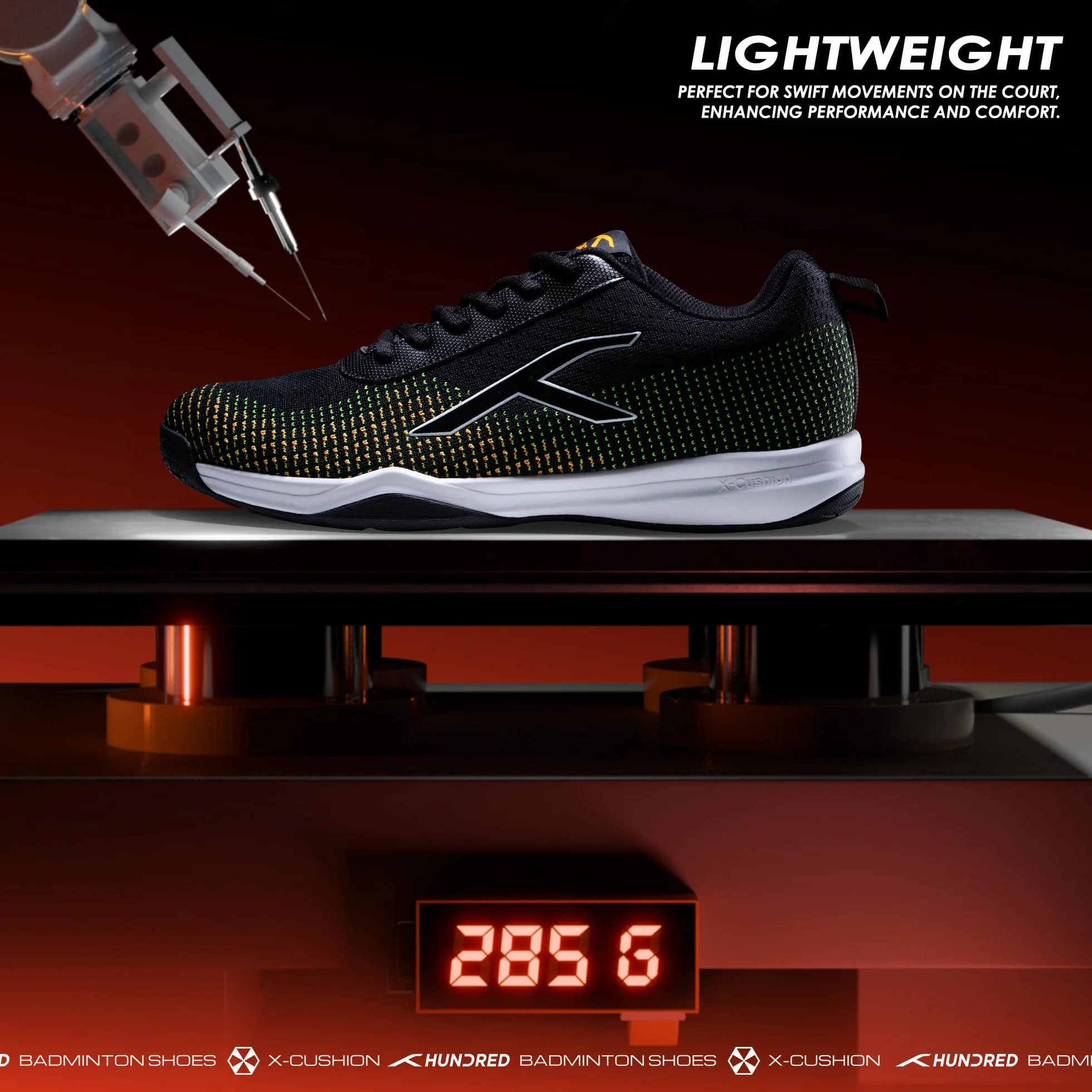 Hundred Blade Lite Non Marking Badminton Shoes Knitted Upper Rubber Sole Squash Table Tennis Basketball Indoor Sports