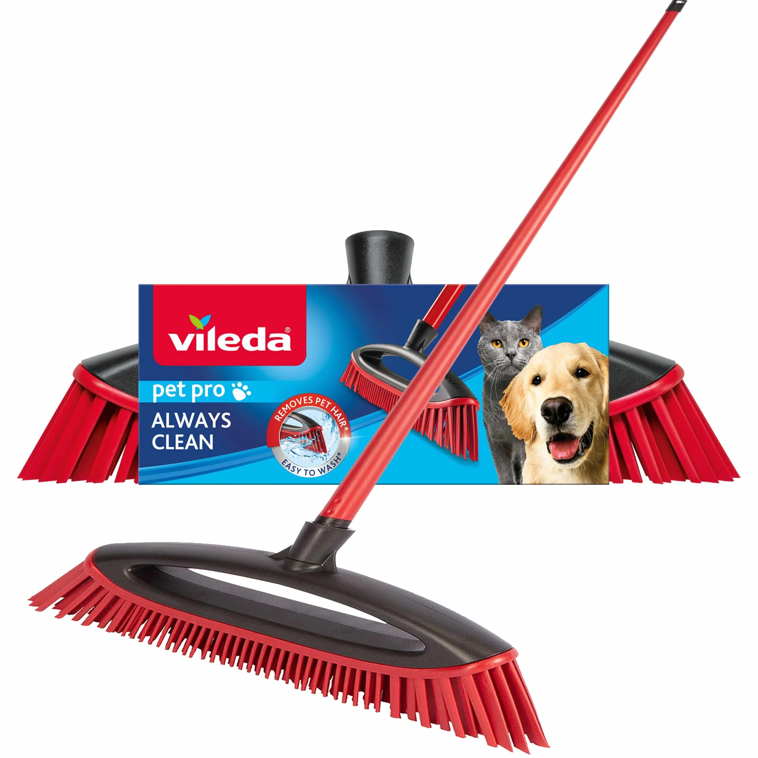 Vileda Pet Pro Always Clean scopa in gomma per peli animali domestici tutti i pavimenti