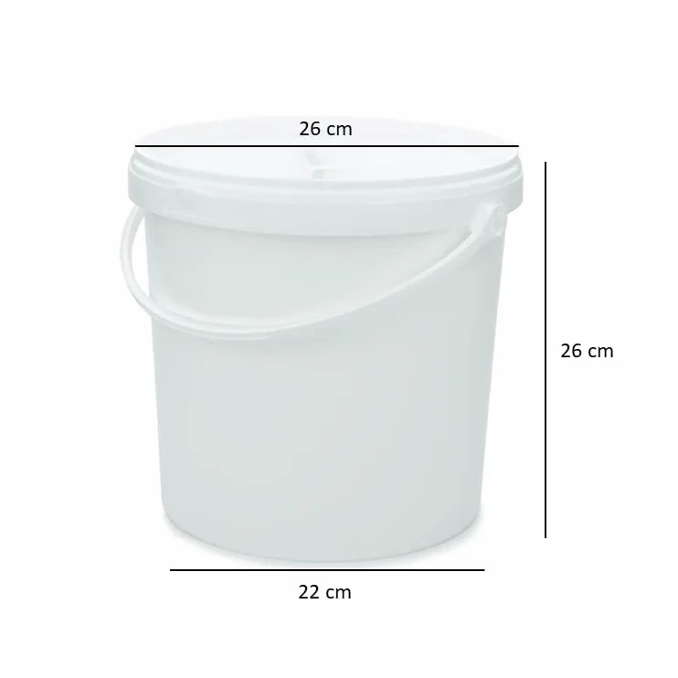 Secchio ermetico Bianco in Plastica con coperchio idoneo per alimenti (1, 10 Litri)