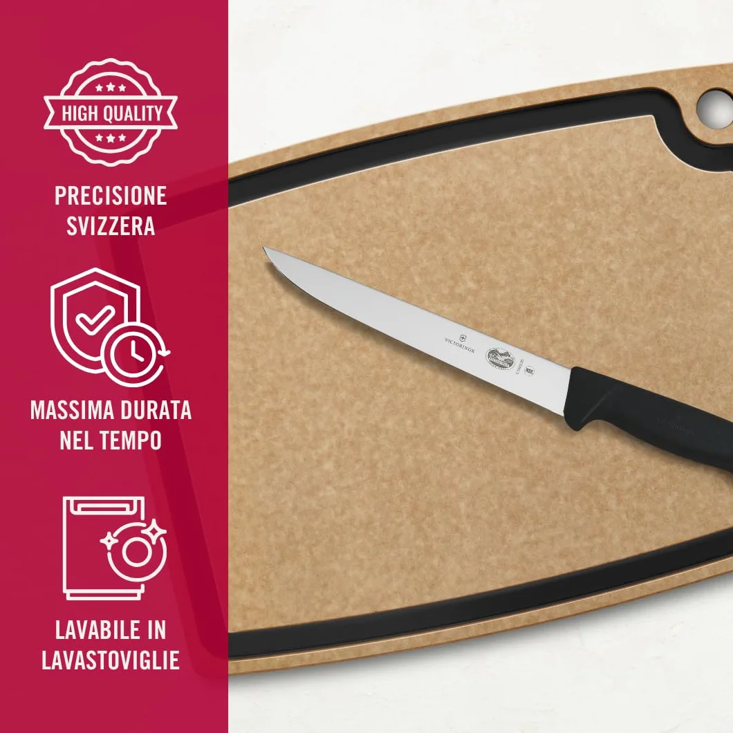 Victorinox Cutlery 20,3 cm carving Knife, Stiff Blade, Black Fibrox Handle