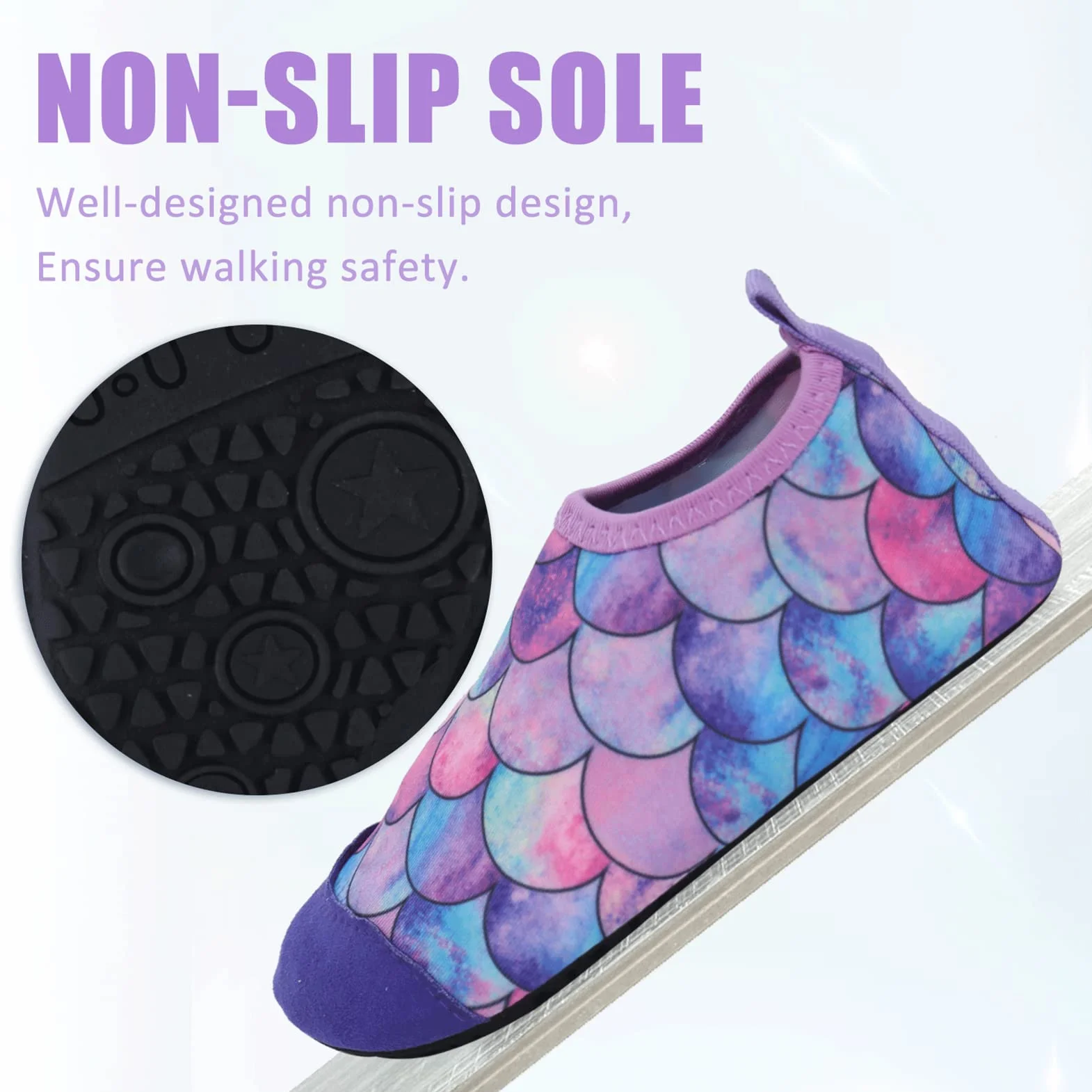 EDOTON Scarpe Mare Scoglio Bambino, Scarpe da Acqua con Suola Ispessita e Antiscivolo