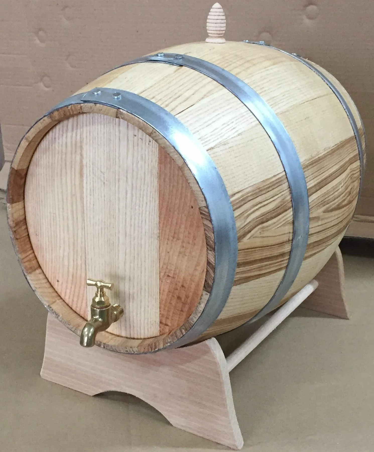Botte di Castagno da 20 Litri con Rubinetto di Ottone - Nuova Produzione